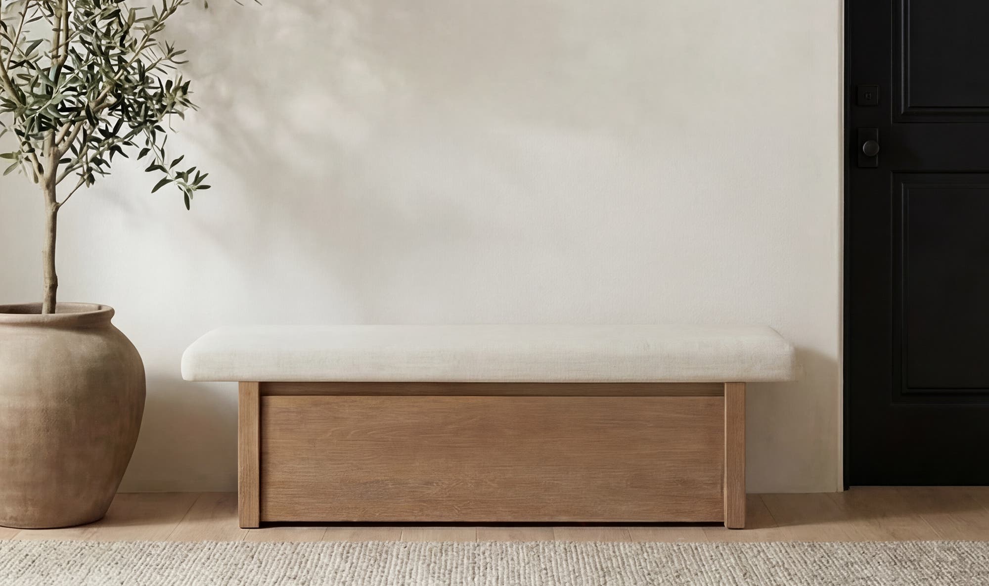 60" Oat Upholstered Bench
