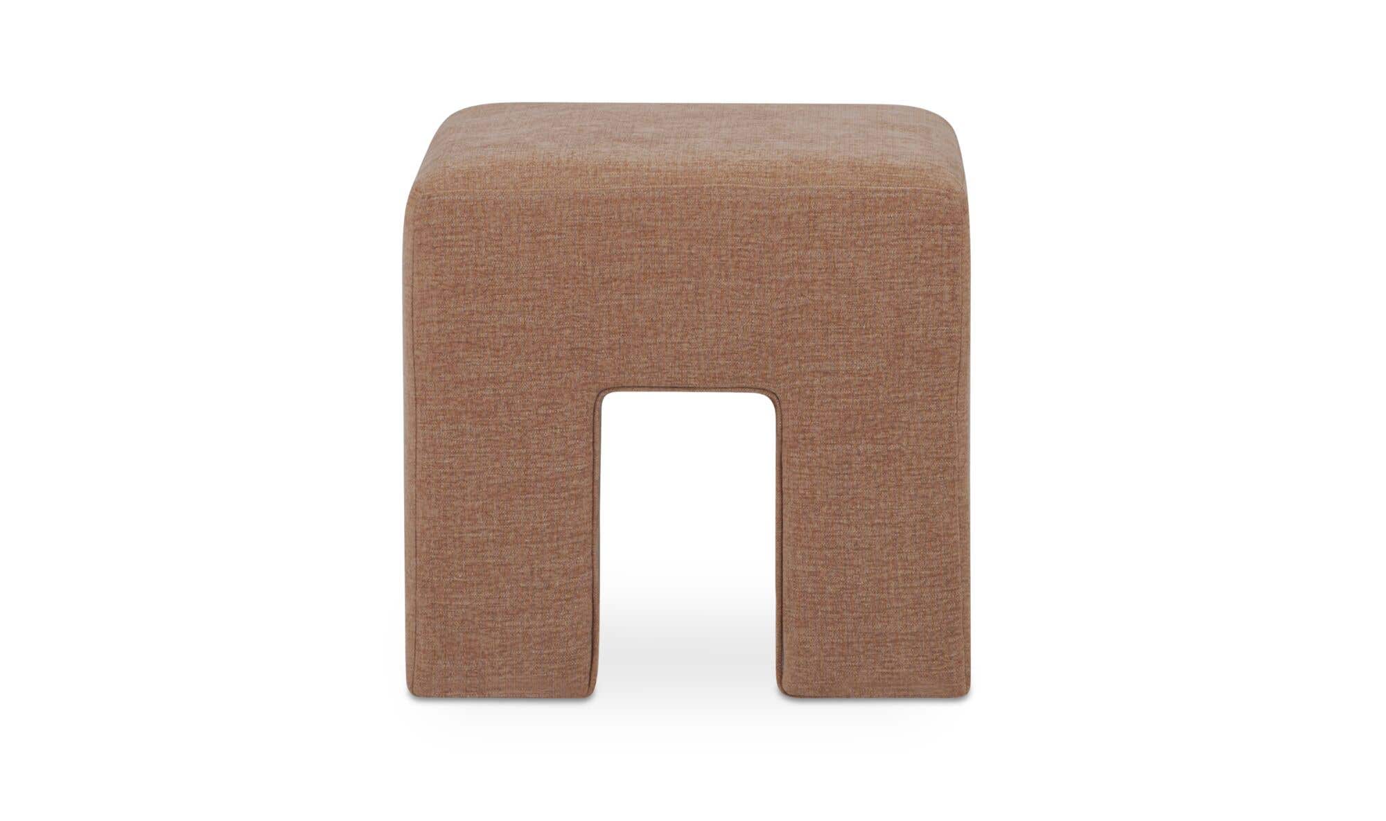 18" Washed Pink Wood Stool