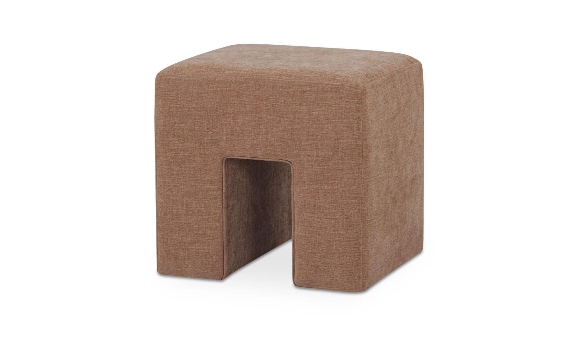 18" Washed Pink Wood Stool