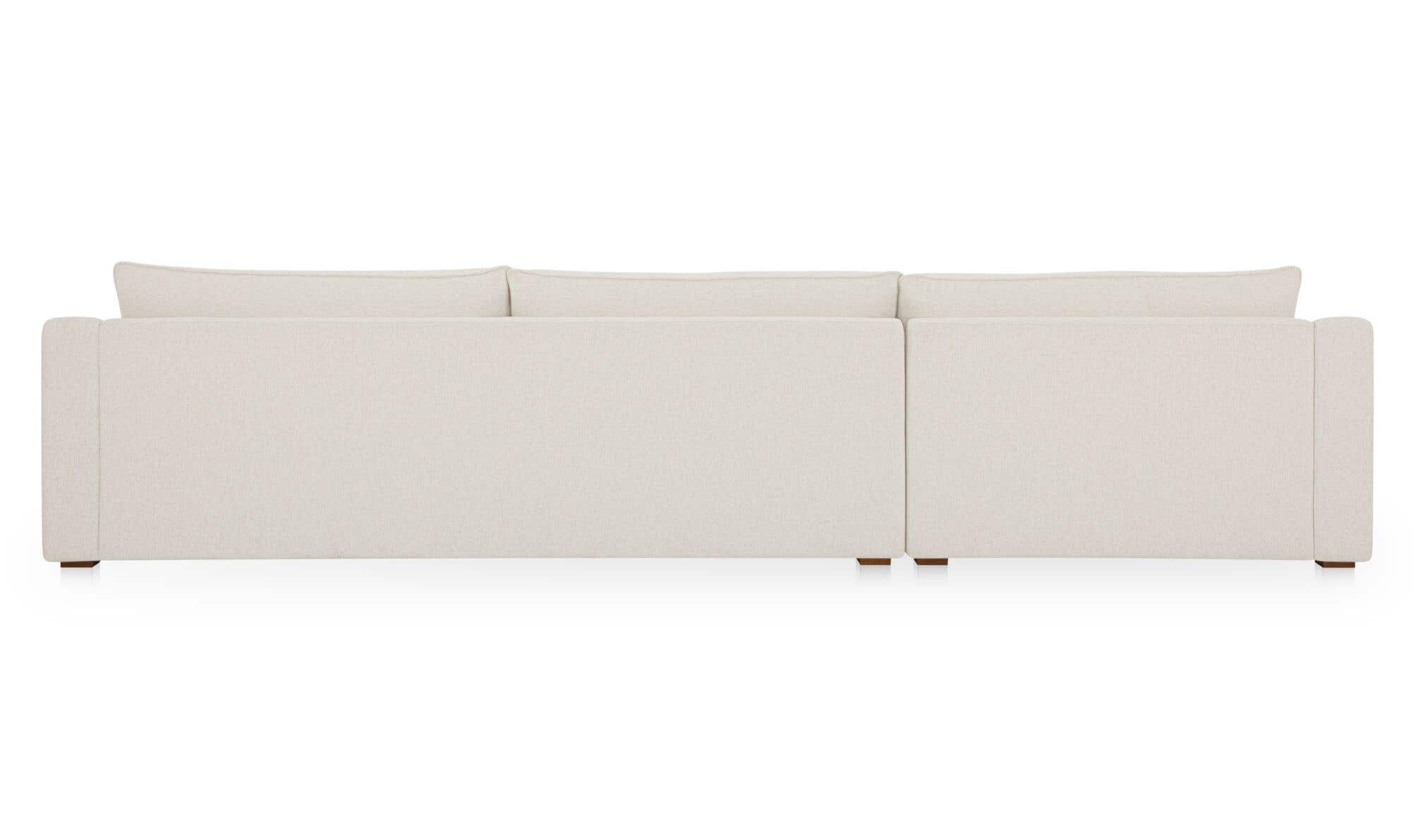 130.5" Flecked Oat Upholstered Left Facing Sectional