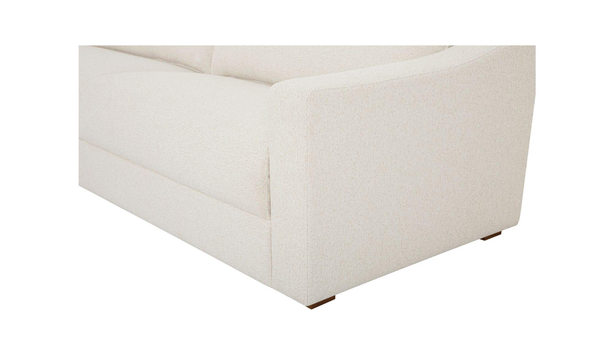 130.5" Flecked Oat Upholstered Left Facing Sectional