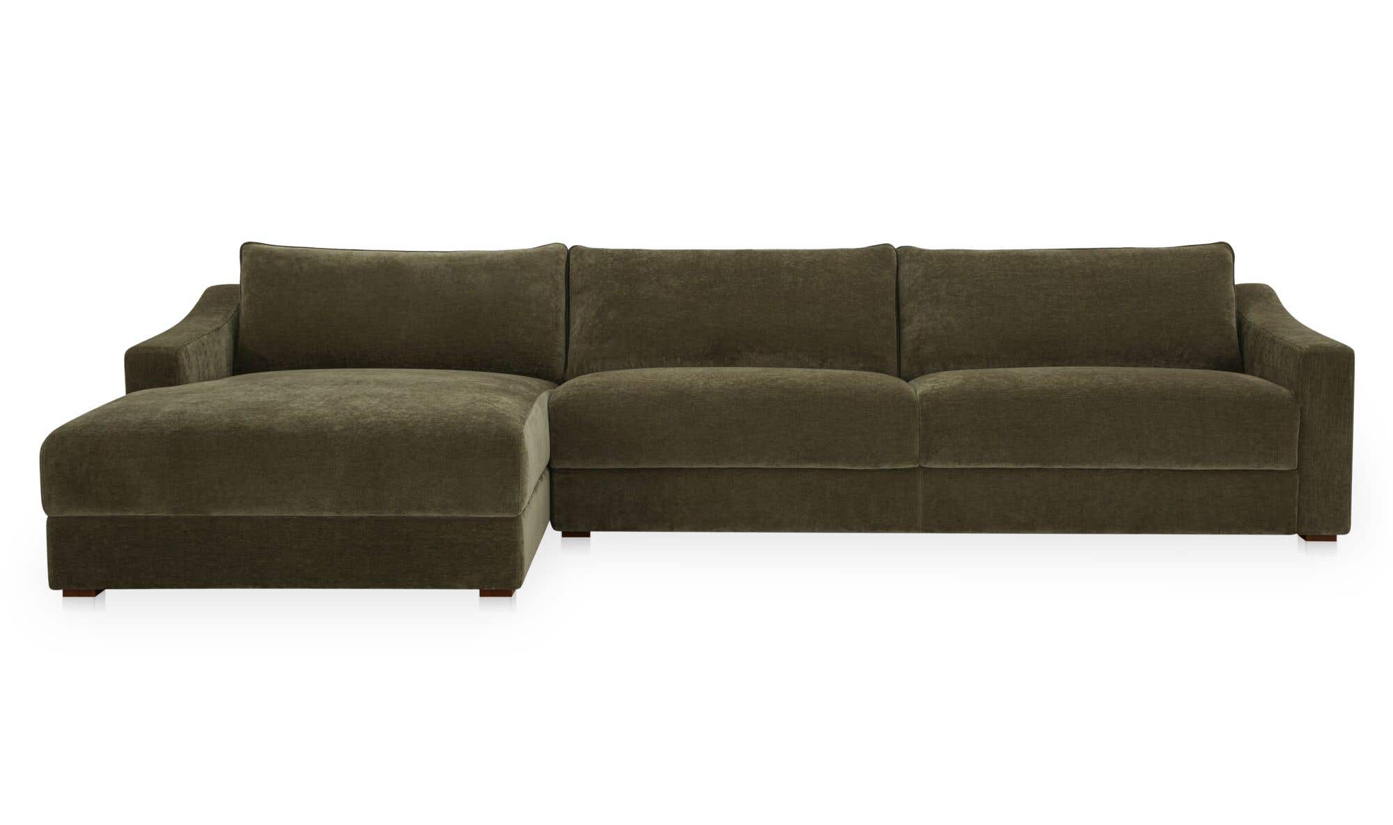 130.5" Cedar Green Upholstered Left Facing Sectional