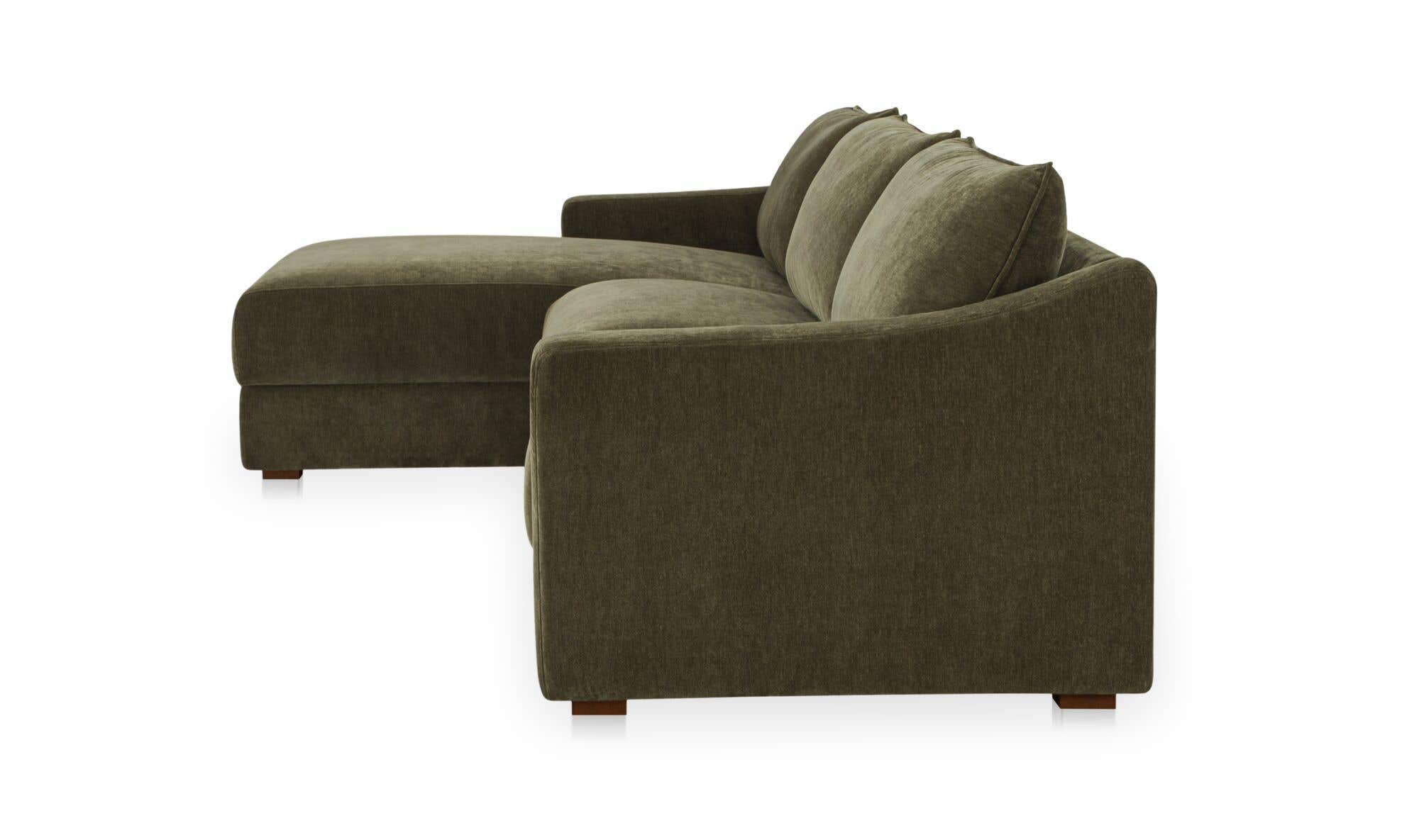 130.5" Cedar Green Upholstered Left Facing Sectional