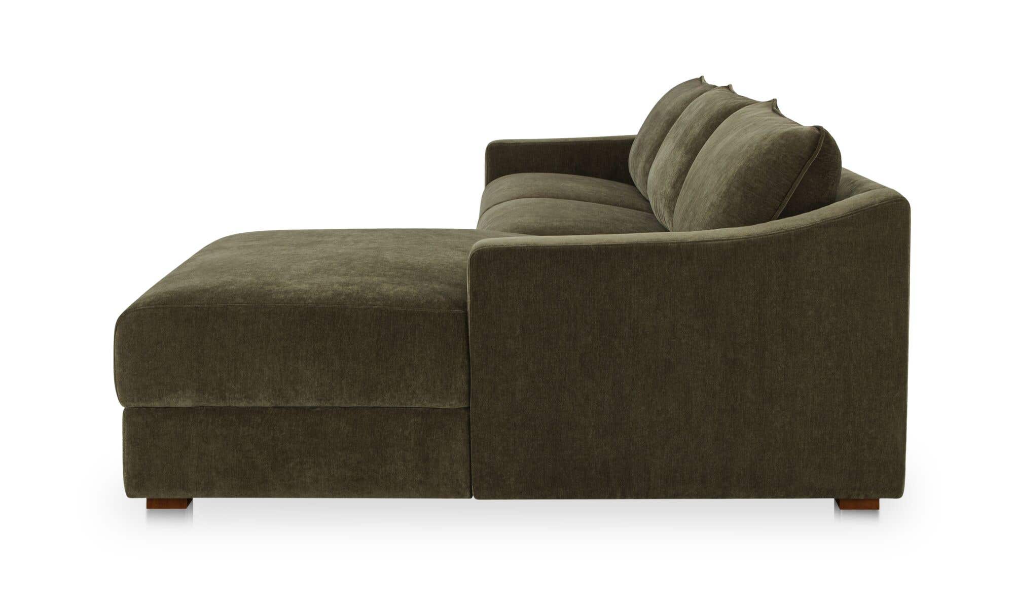 130.5" Cedar Green Upholstered Right Facing Sectional