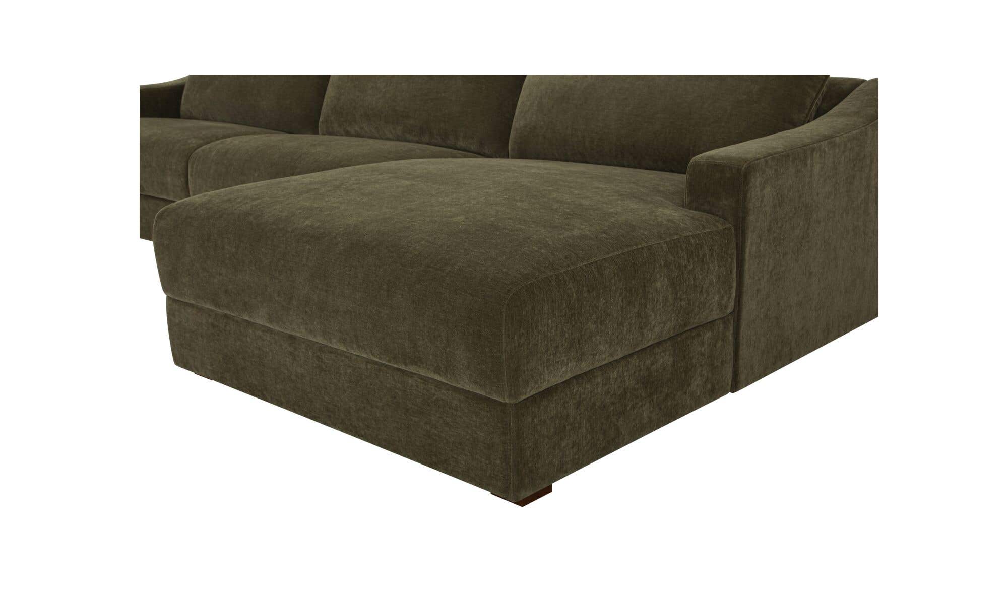 130.5" Cedar Green Upholstered Right Facing Sectional