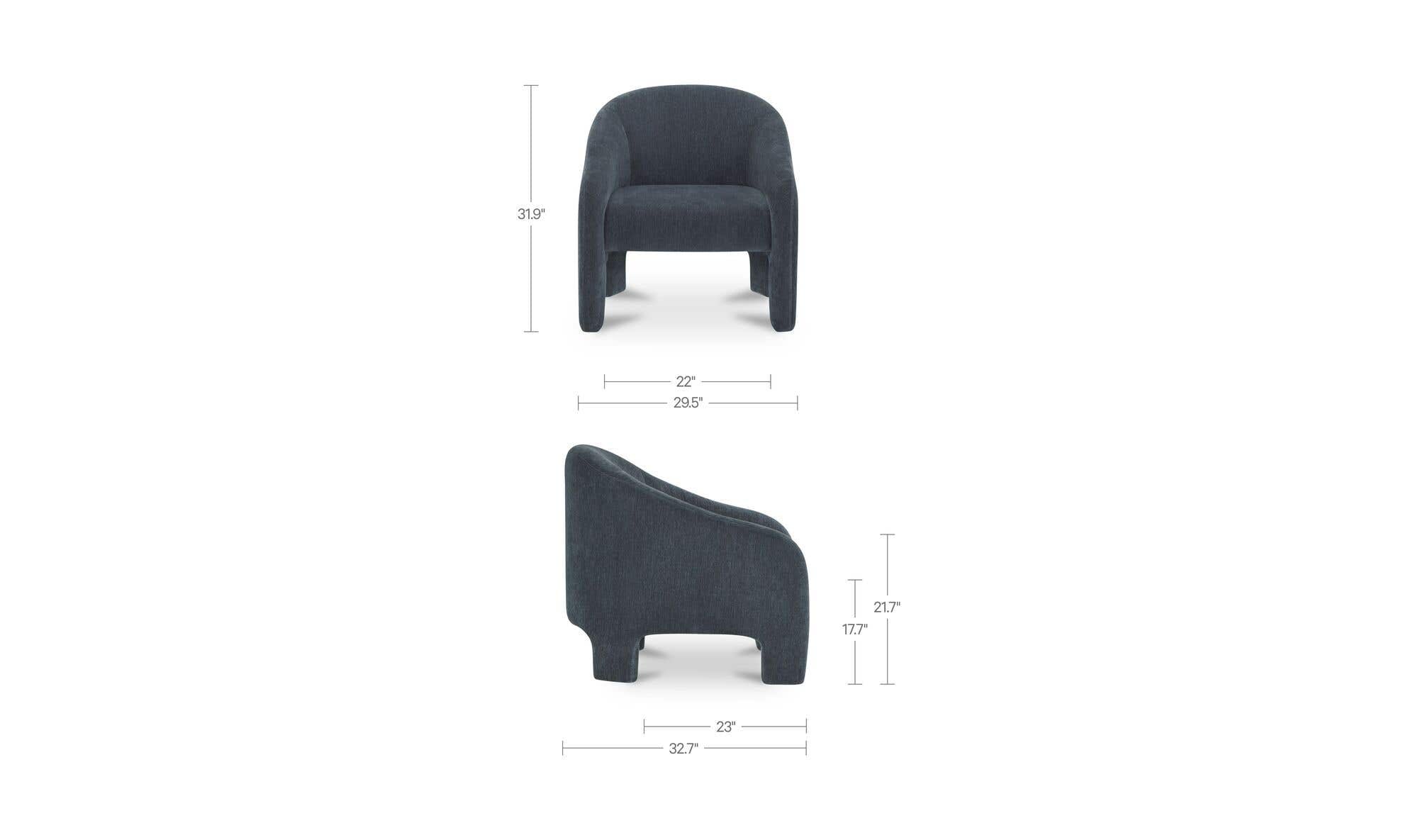 29.5" Slate Blue Upholstered Accent Chair