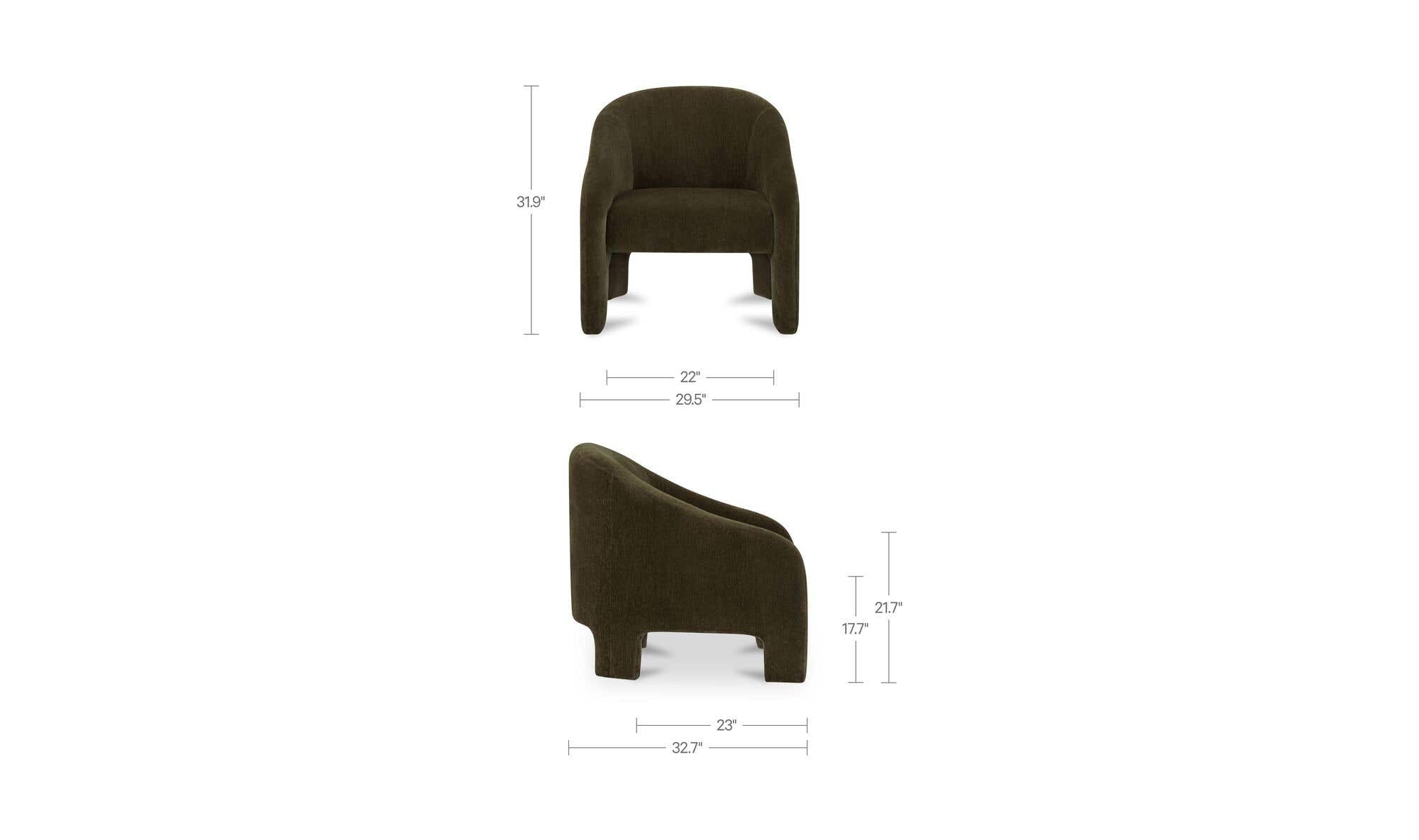 29.5" Cedar Green Upholstered Accent Chair