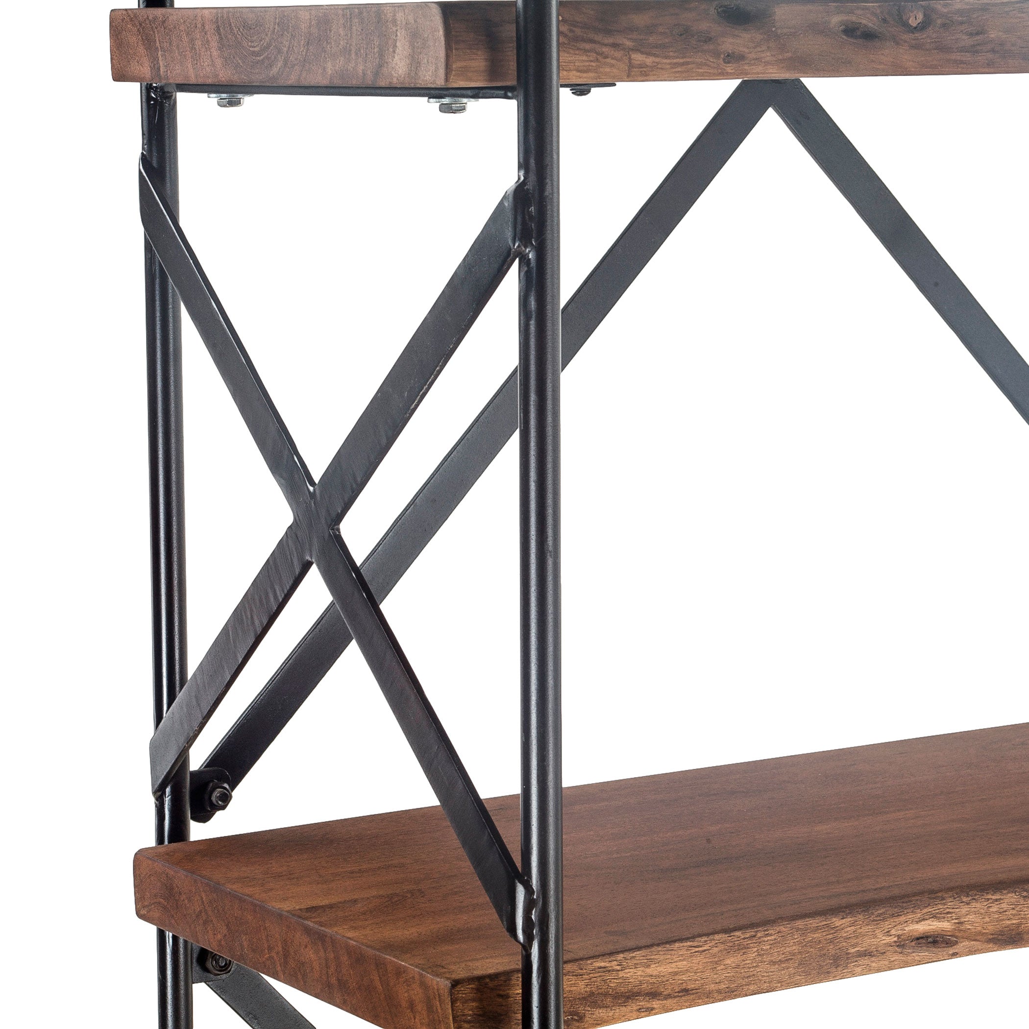 34" Raw Walnut Acacia Wood Bookshelf