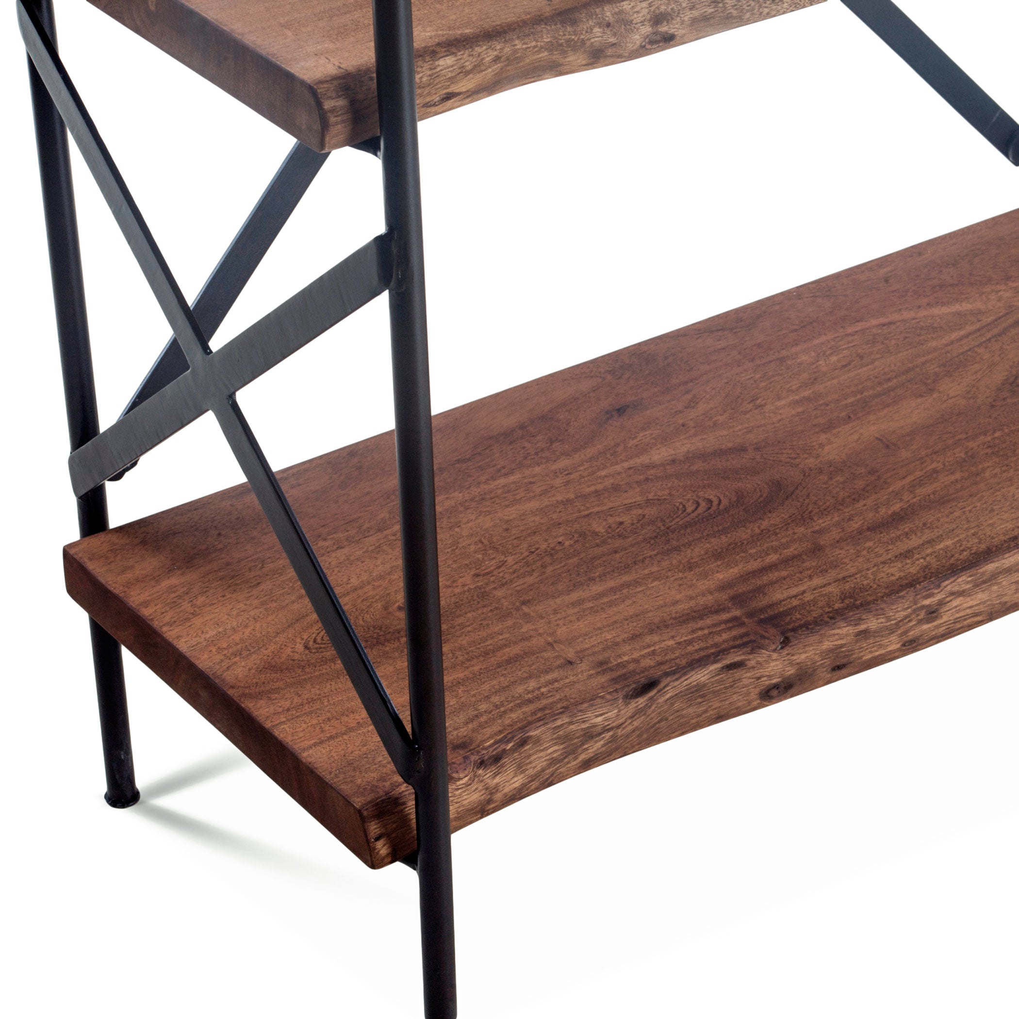 34" Raw Walnut Acacia Wood Bookshelf