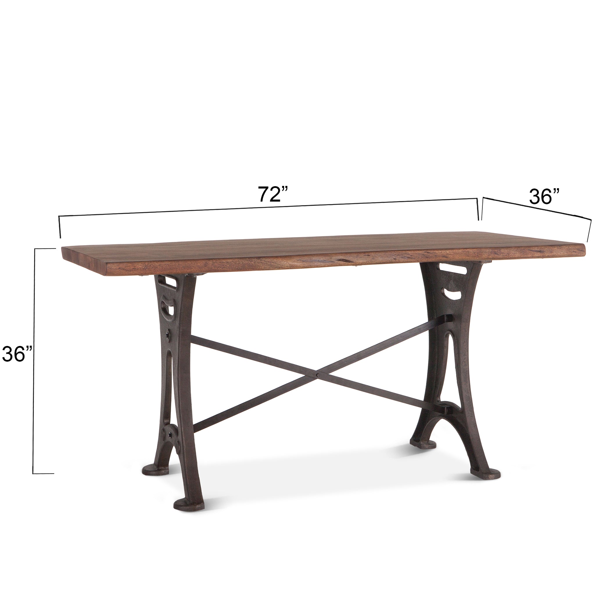 72" Raw Walnut Acacia Wood Gathering Table