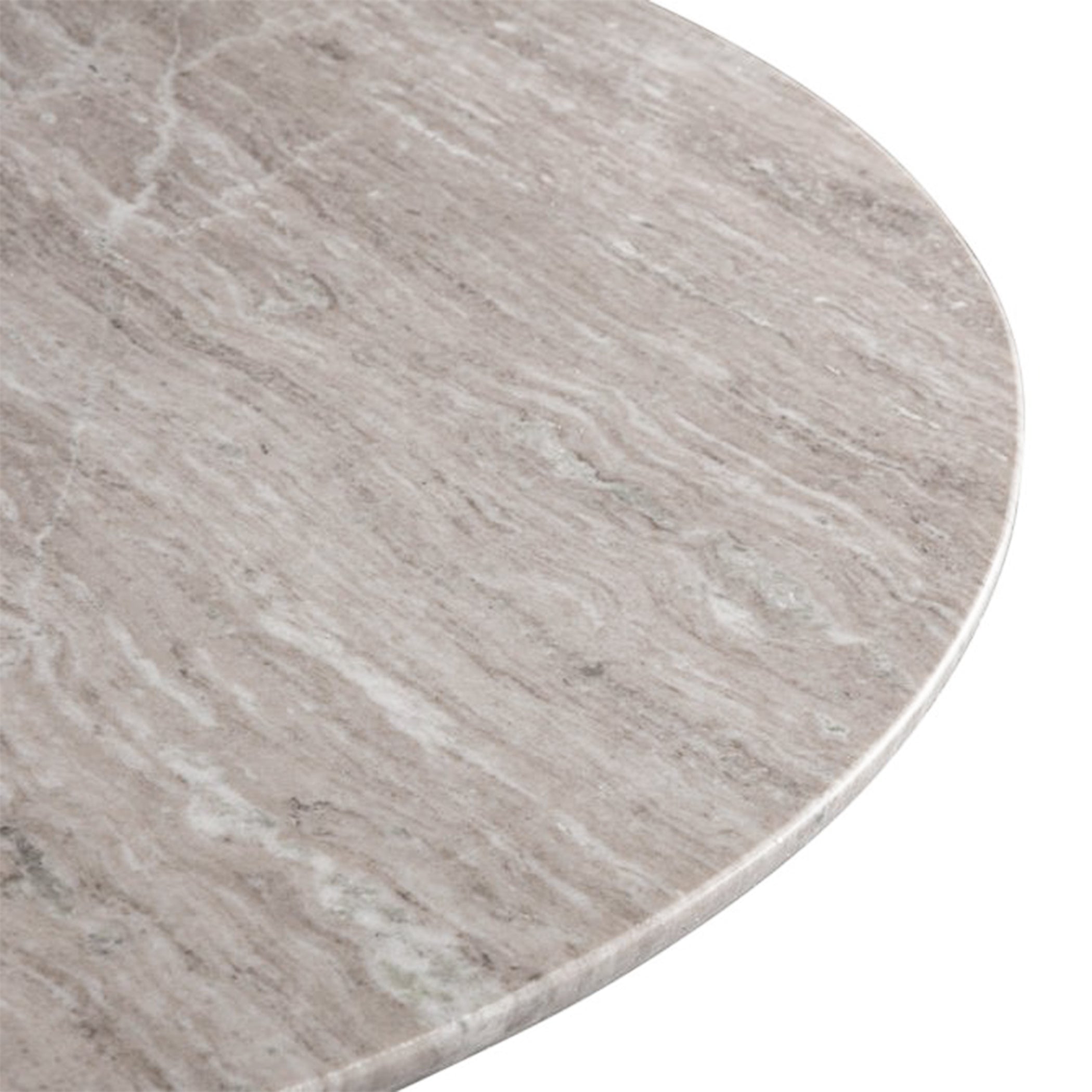 48" Brown Lajaria Marble and Whitewash Modern Gathering Table
