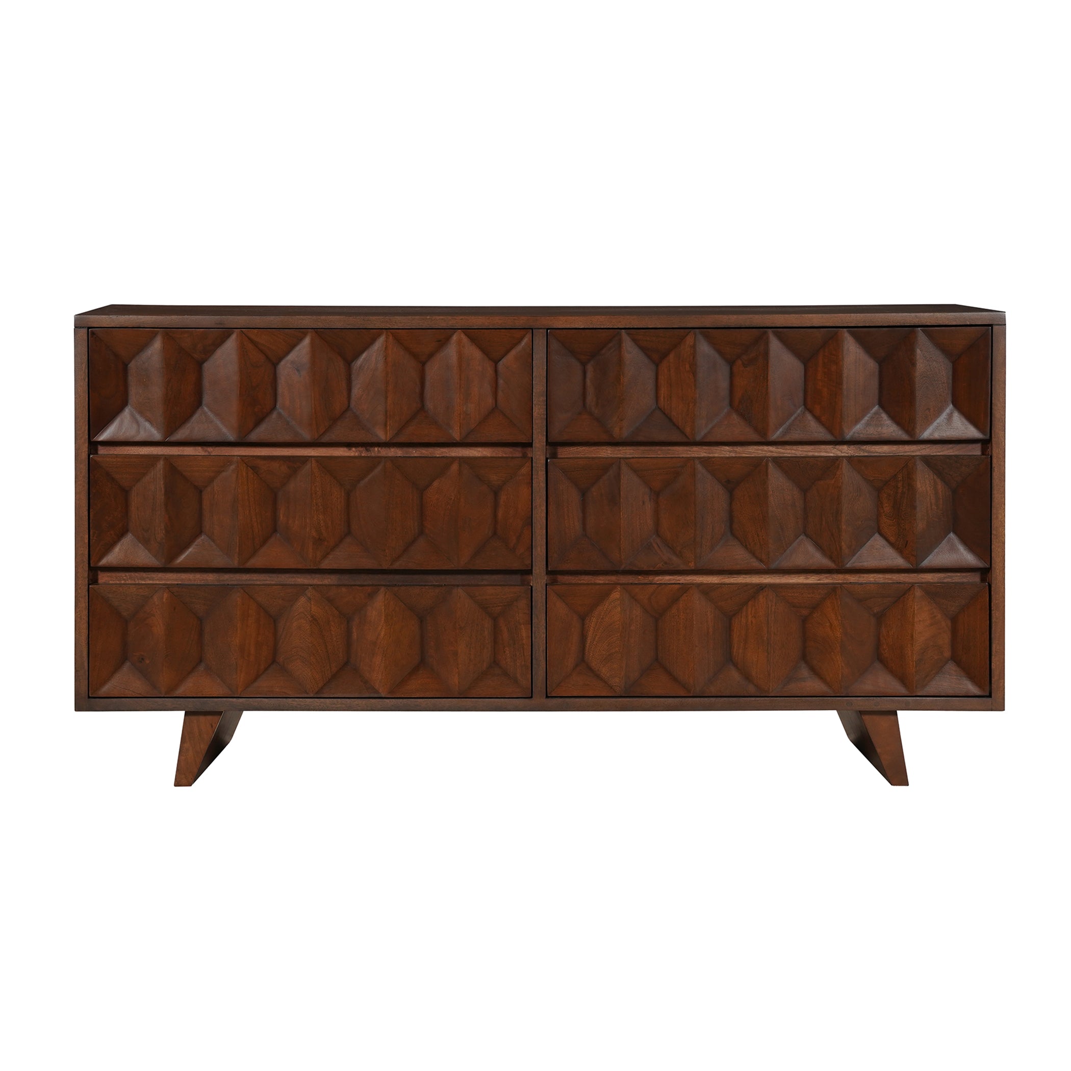 70" Royal Brown Carved Wood Dresser