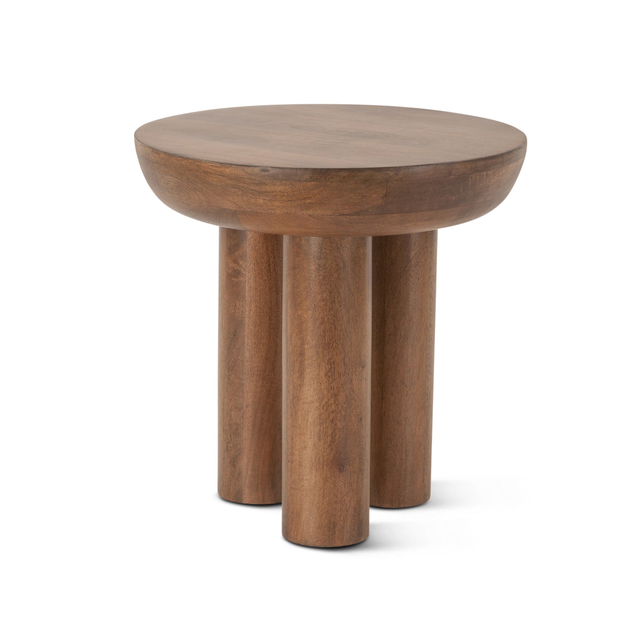 20" Acorn Brown Solid Wood Side Table