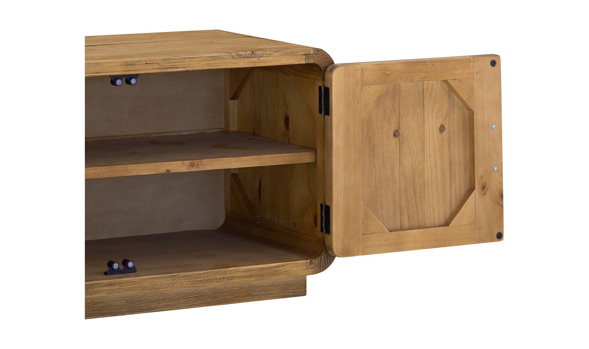 78.75" Rustic Blonde Wood Cabinet