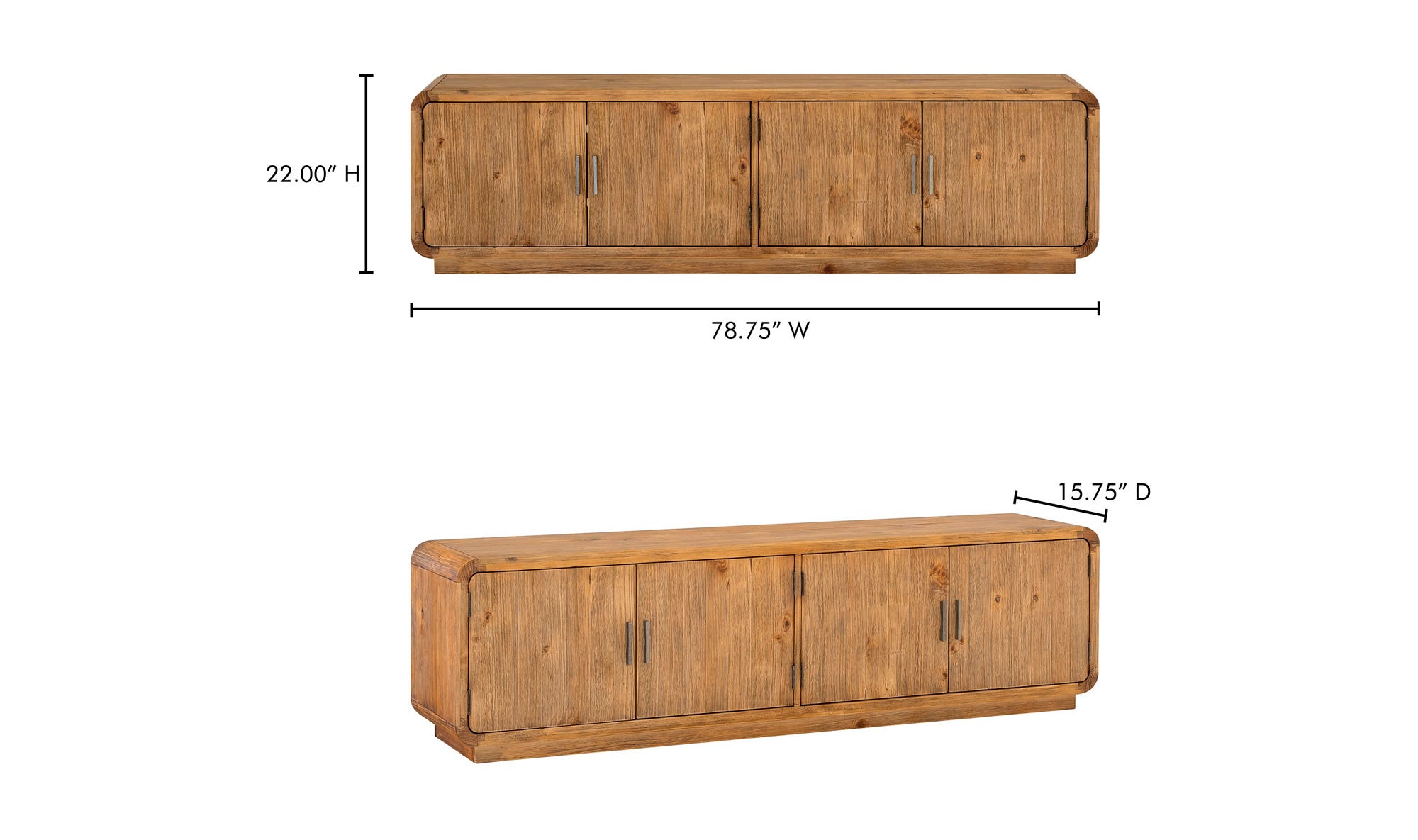 78.75" Rustic Blonde Wood Cabinet