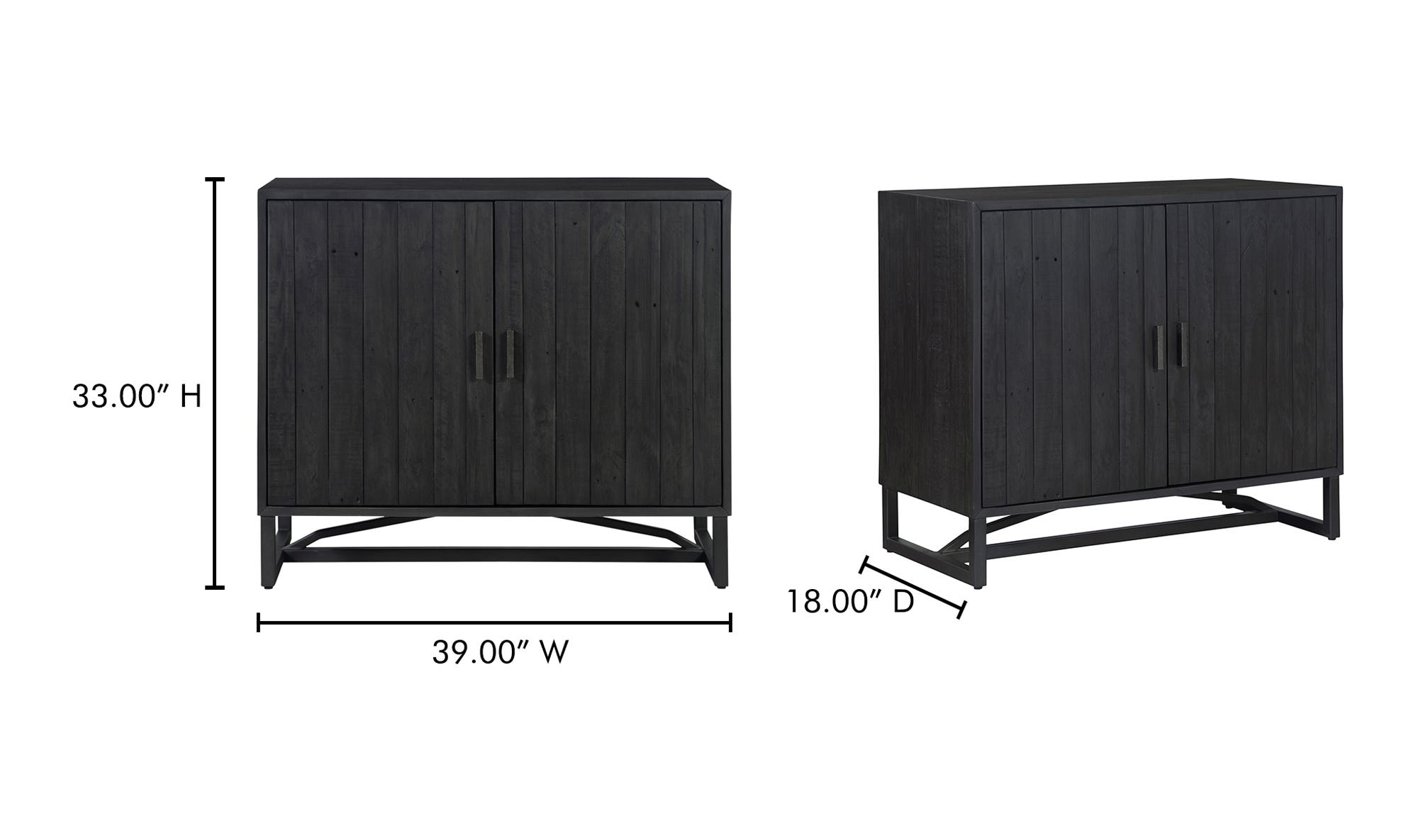 39" Black Stainless Steel Cabinet