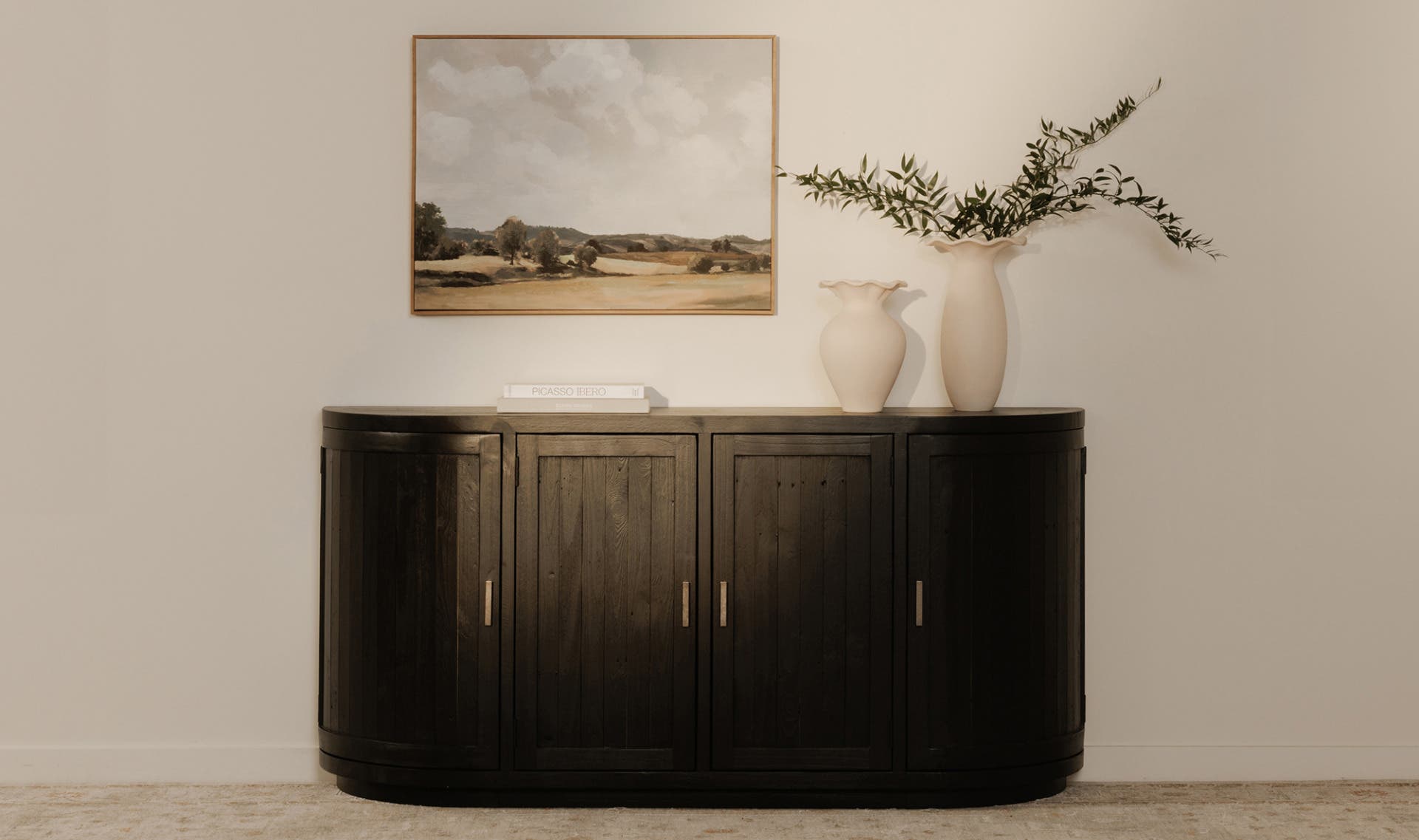 71" Black Wood Sideboard