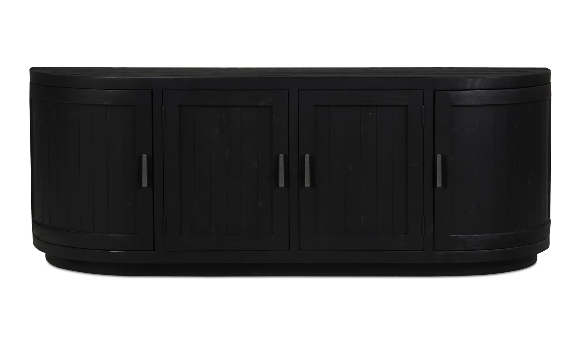 70.9" Black Wood Cabinet