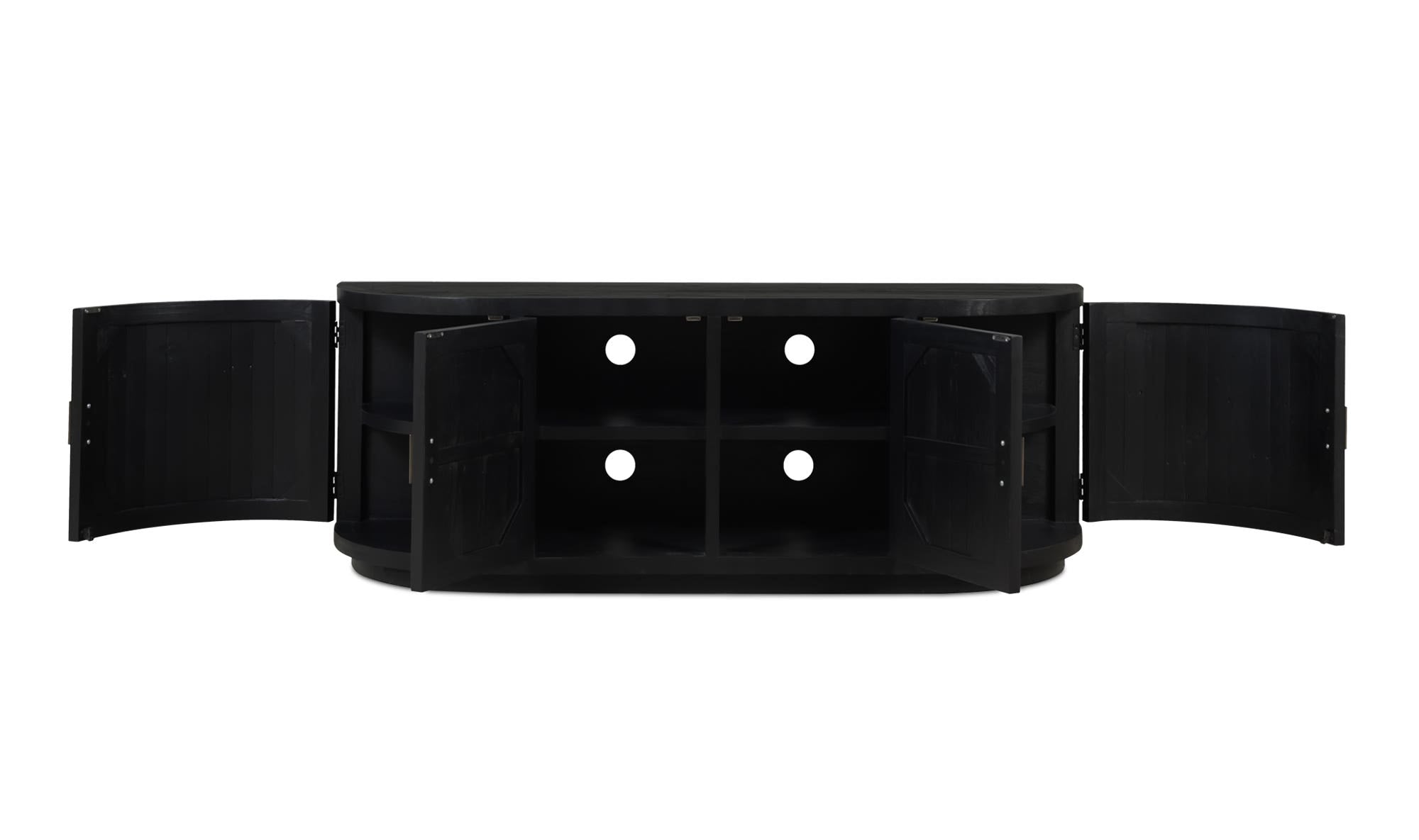 70.9" Black Wood Cabinet