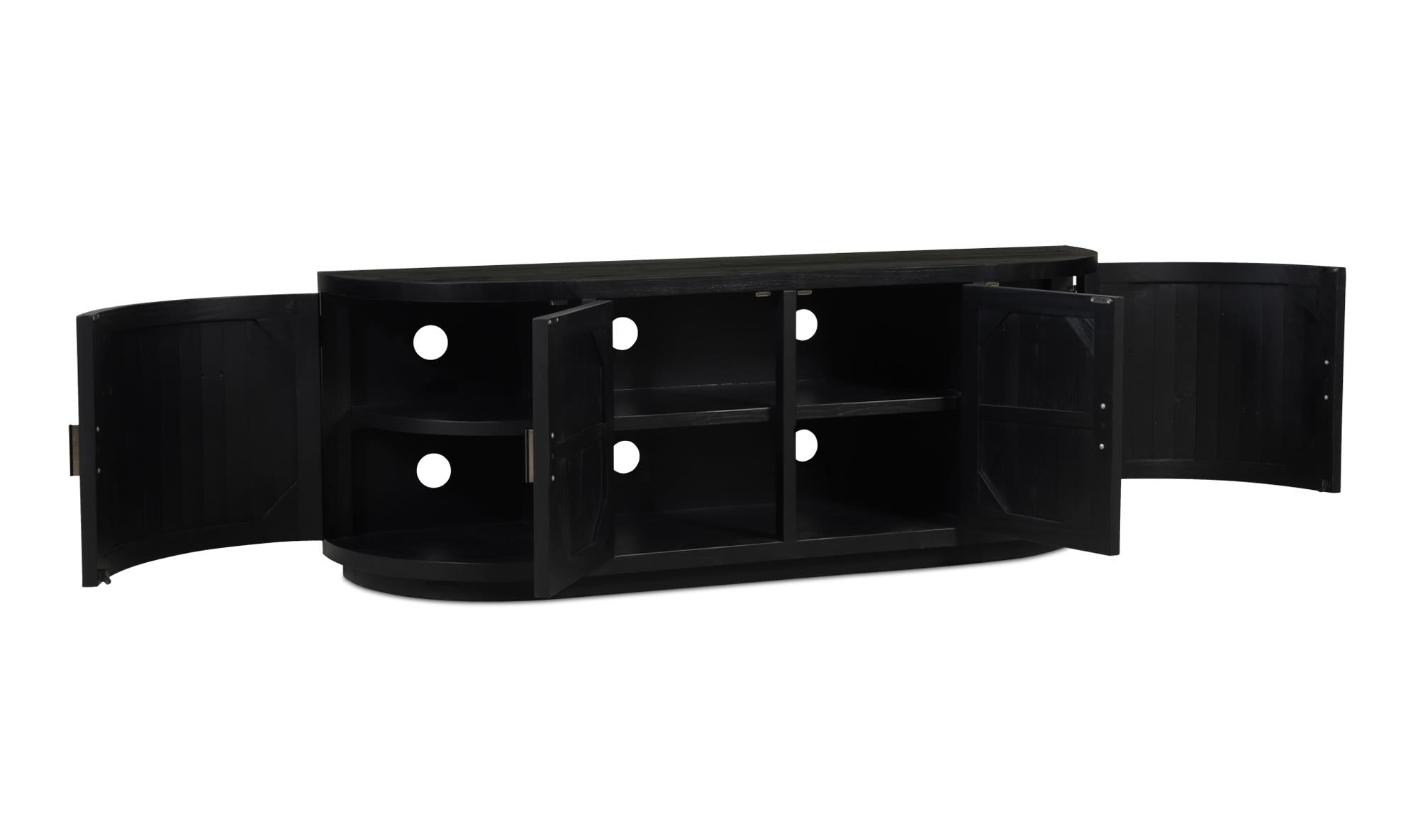 70.9" Black Wood Cabinet
