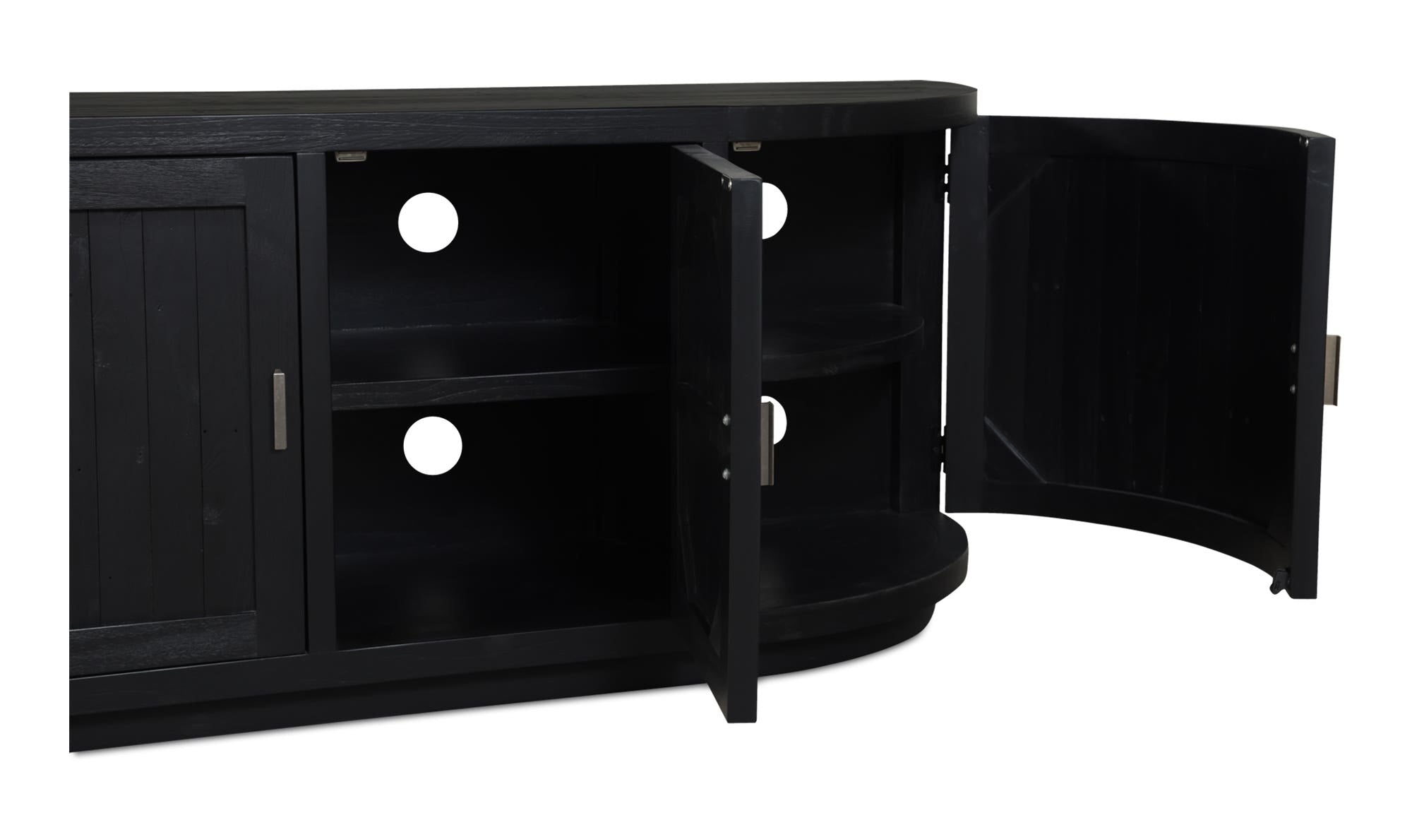 70.9" Black Wood Cabinet