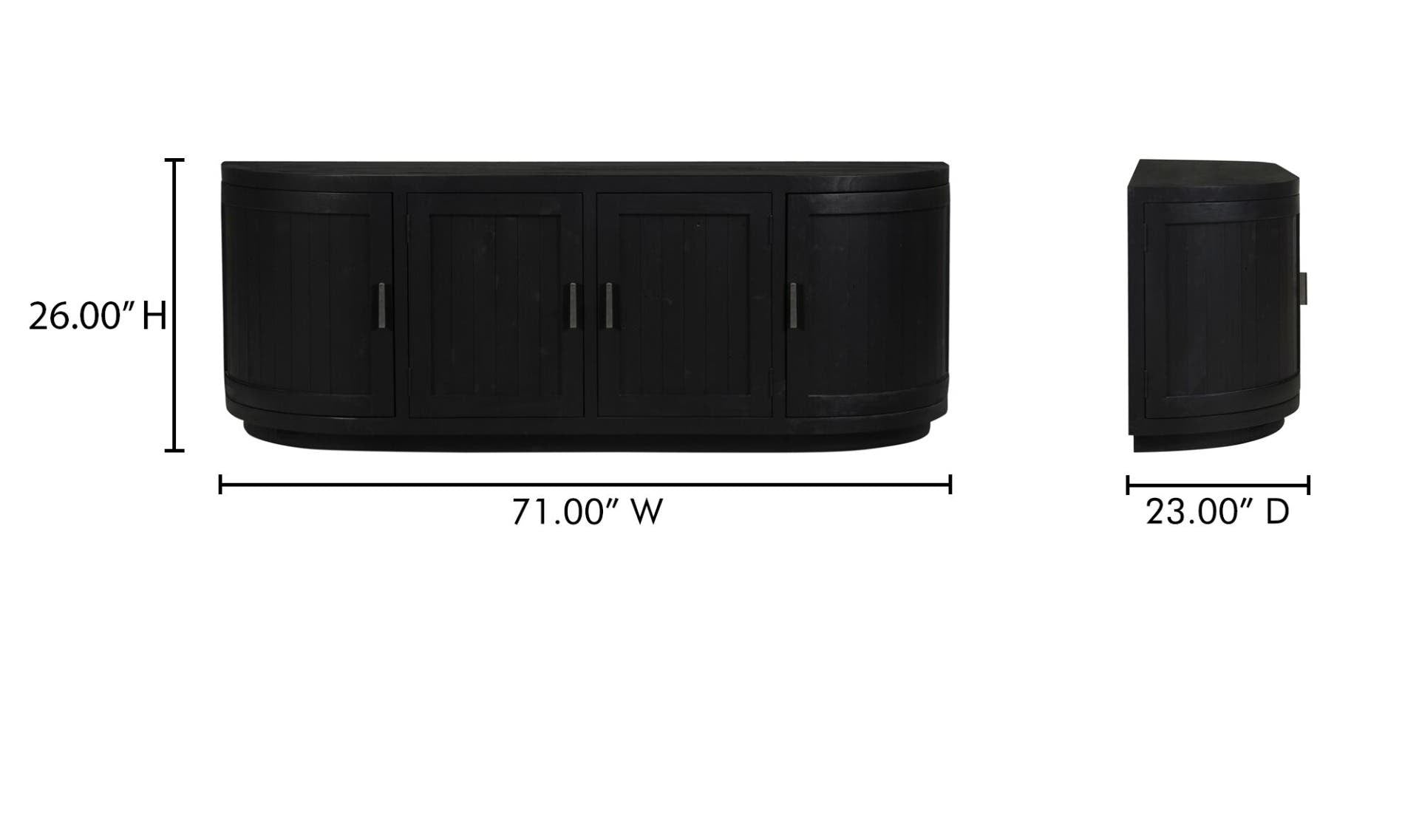 70.9" Black Wood Cabinet