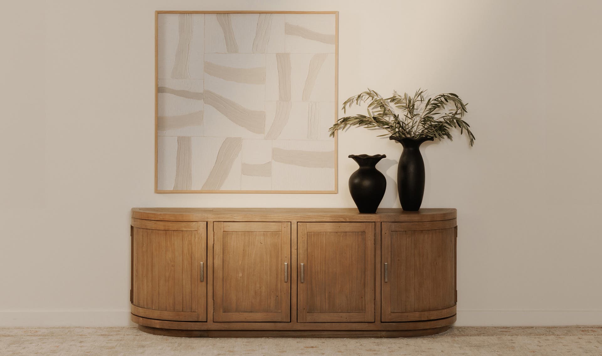 70.9" Natural Wood Cabinet