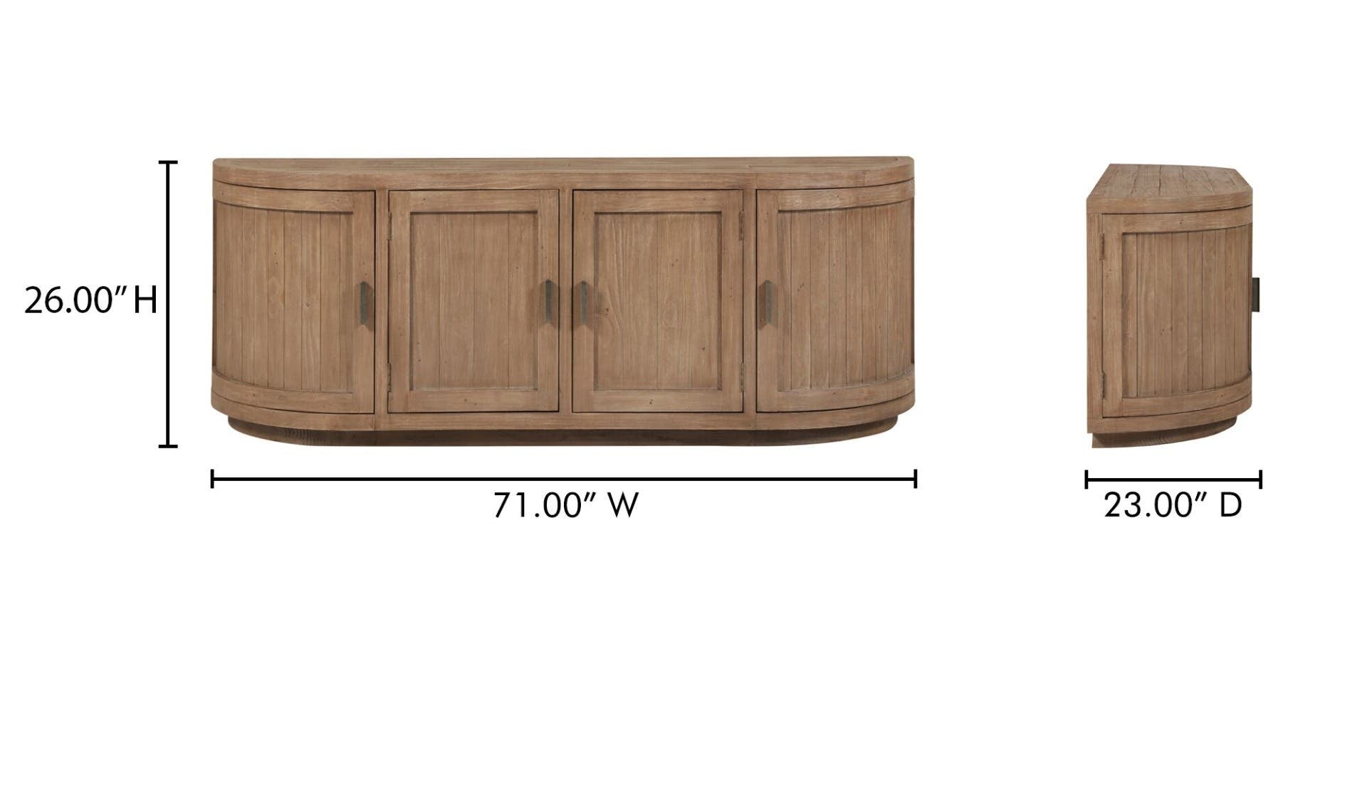 70.9" Natural Wood Cabinet