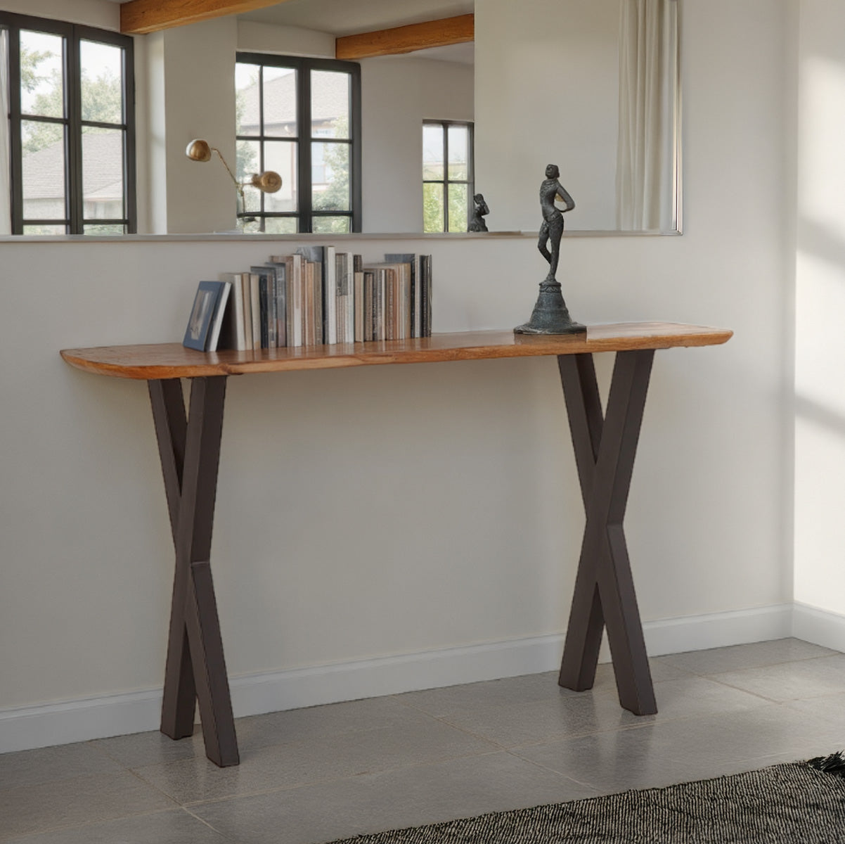 52" Natural Mango Wood Console Table
