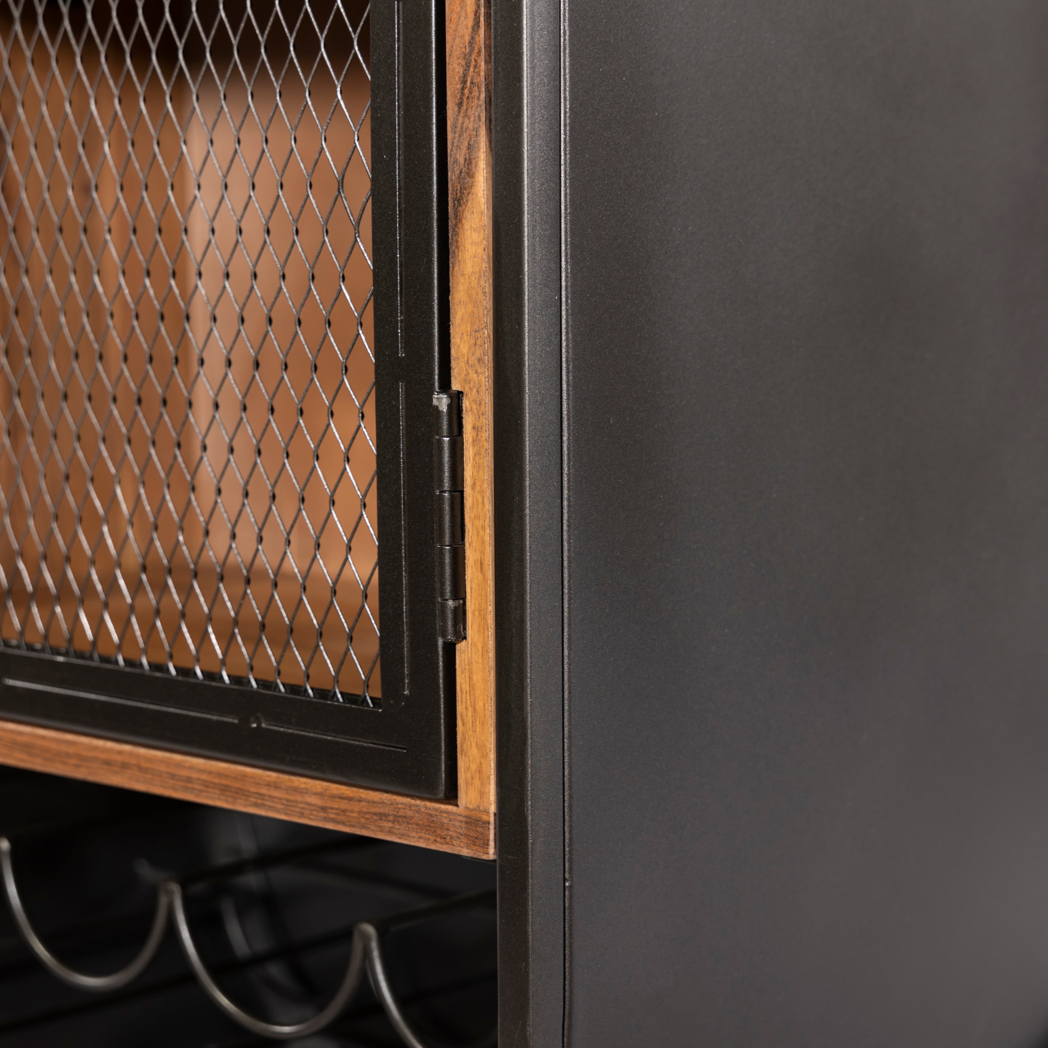 23" Natural Mango Wood Bar Cabinet