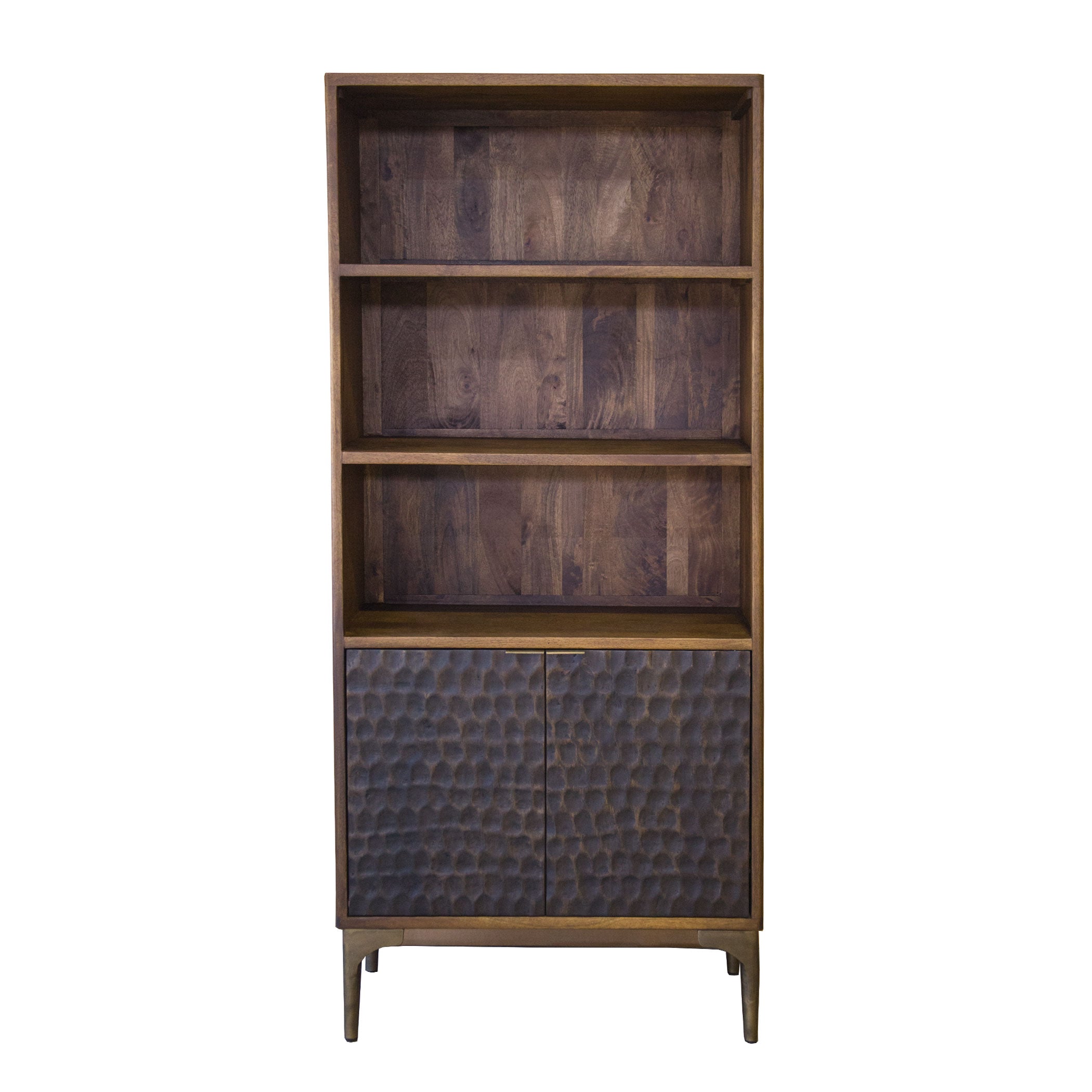 34" Two-Tone Mango Wood Bookshelf