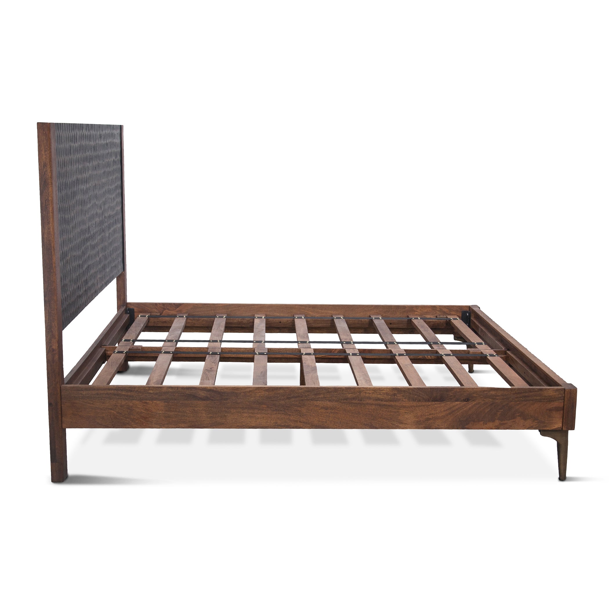 80" Two-Tone Carved Wood King Size Bed