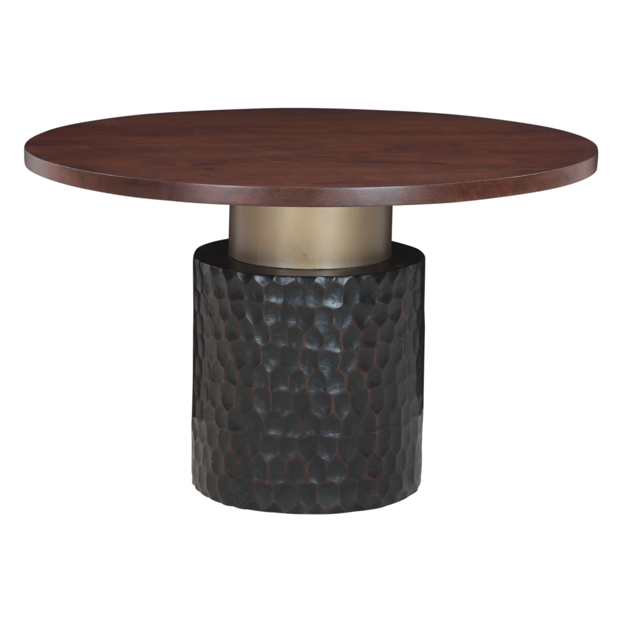 48" Two Tone Mango Round Dining Table
