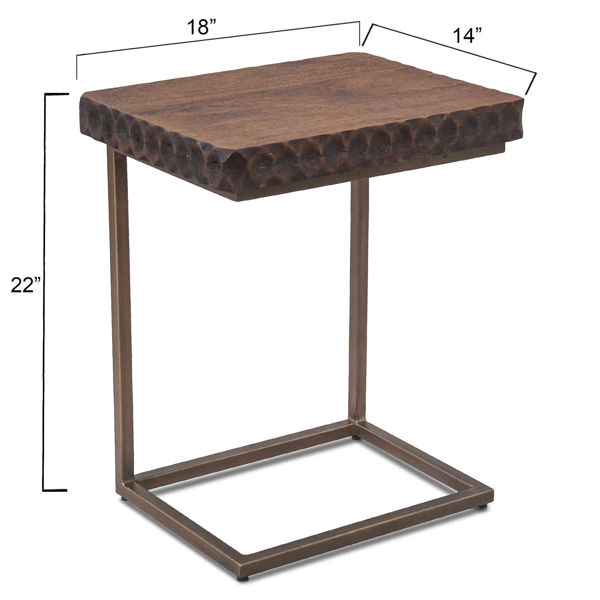 18" Two-Tone Mango Wood Side Table