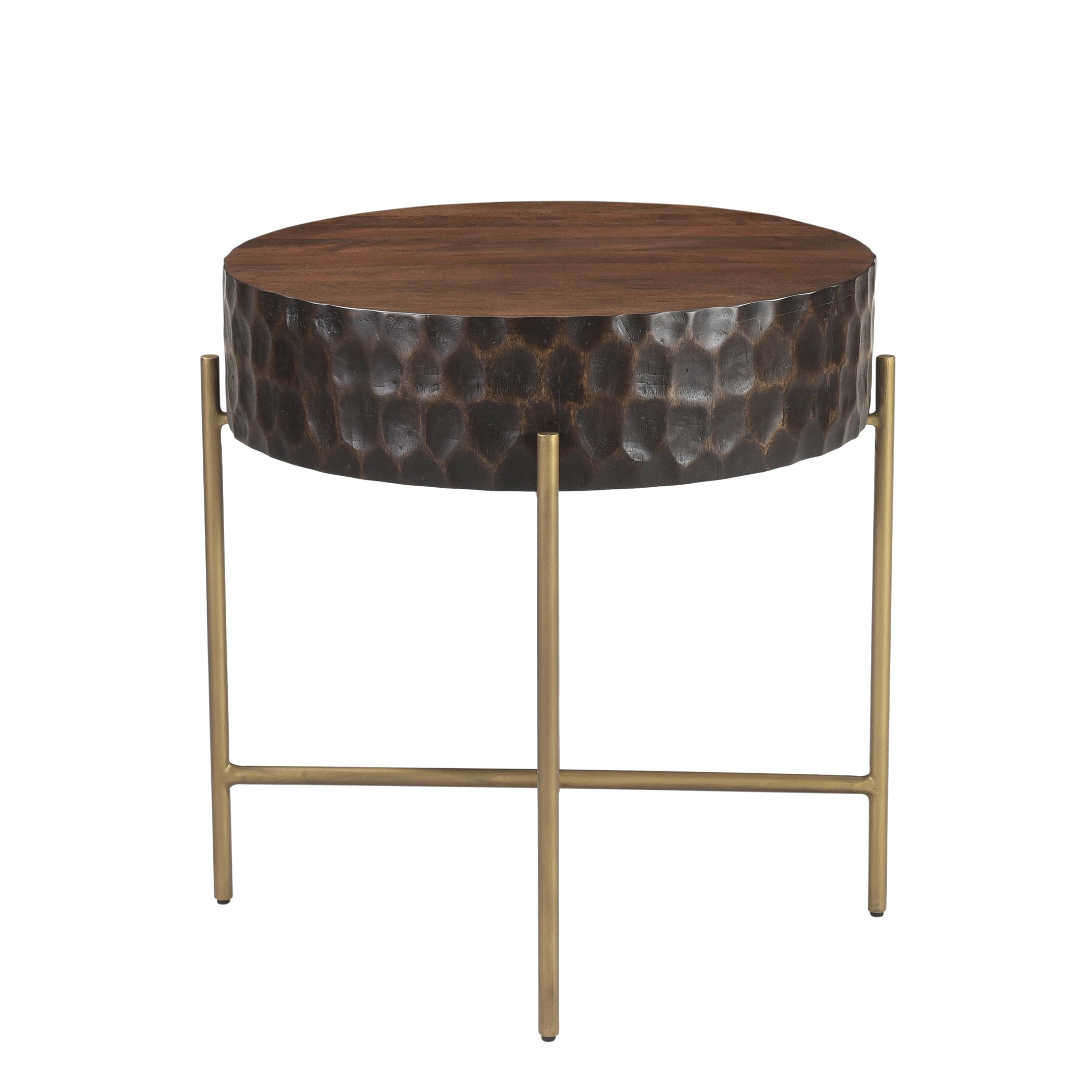 24" Two-Tone Mango Wood Side Table