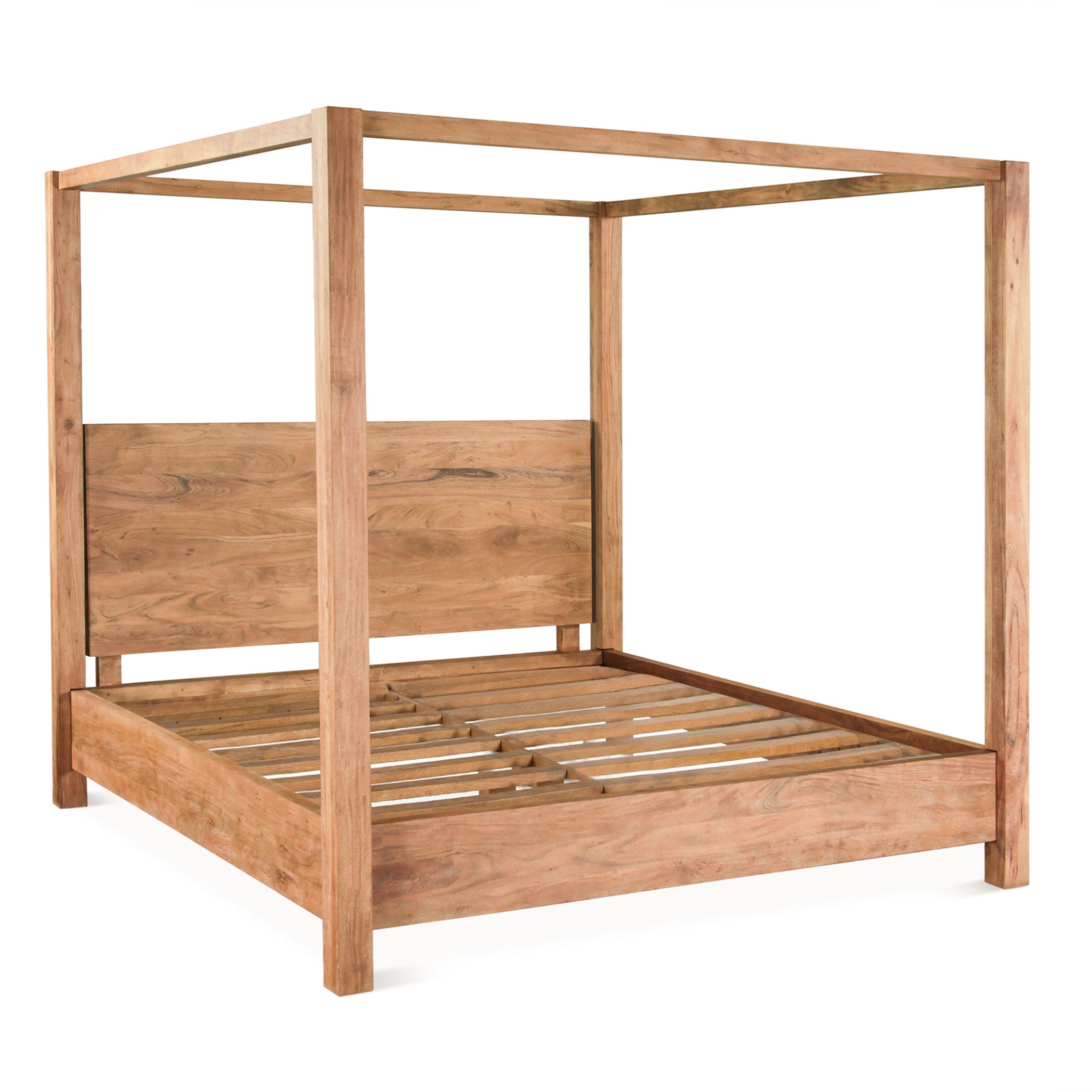 83" Brushed Acacia Wood King Size Bed