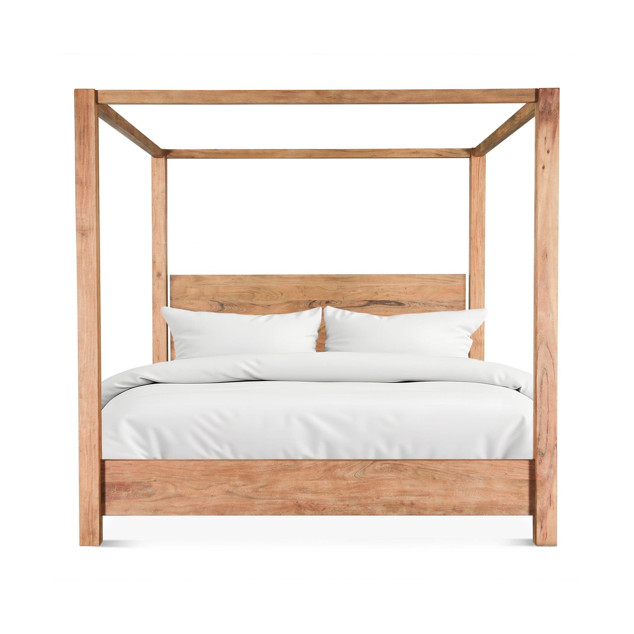 83" Brushed Acacia Wood King Size Bed