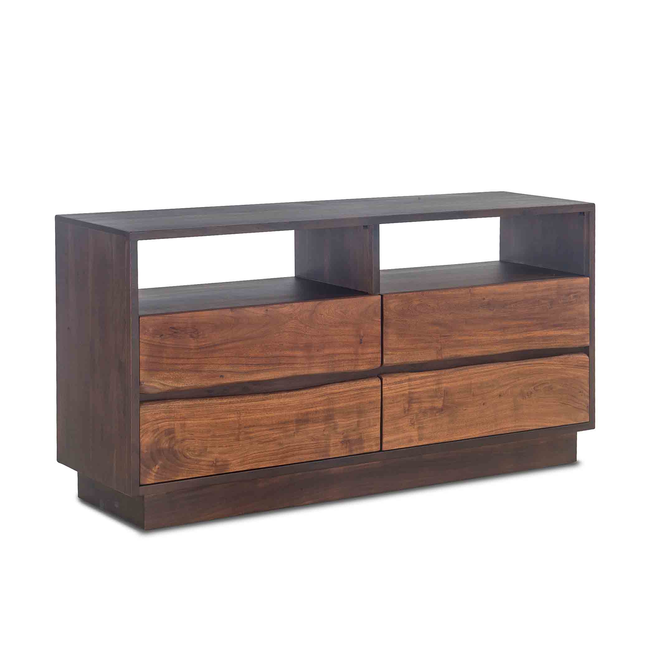 64" Raw Walnut and Ebony Dresser