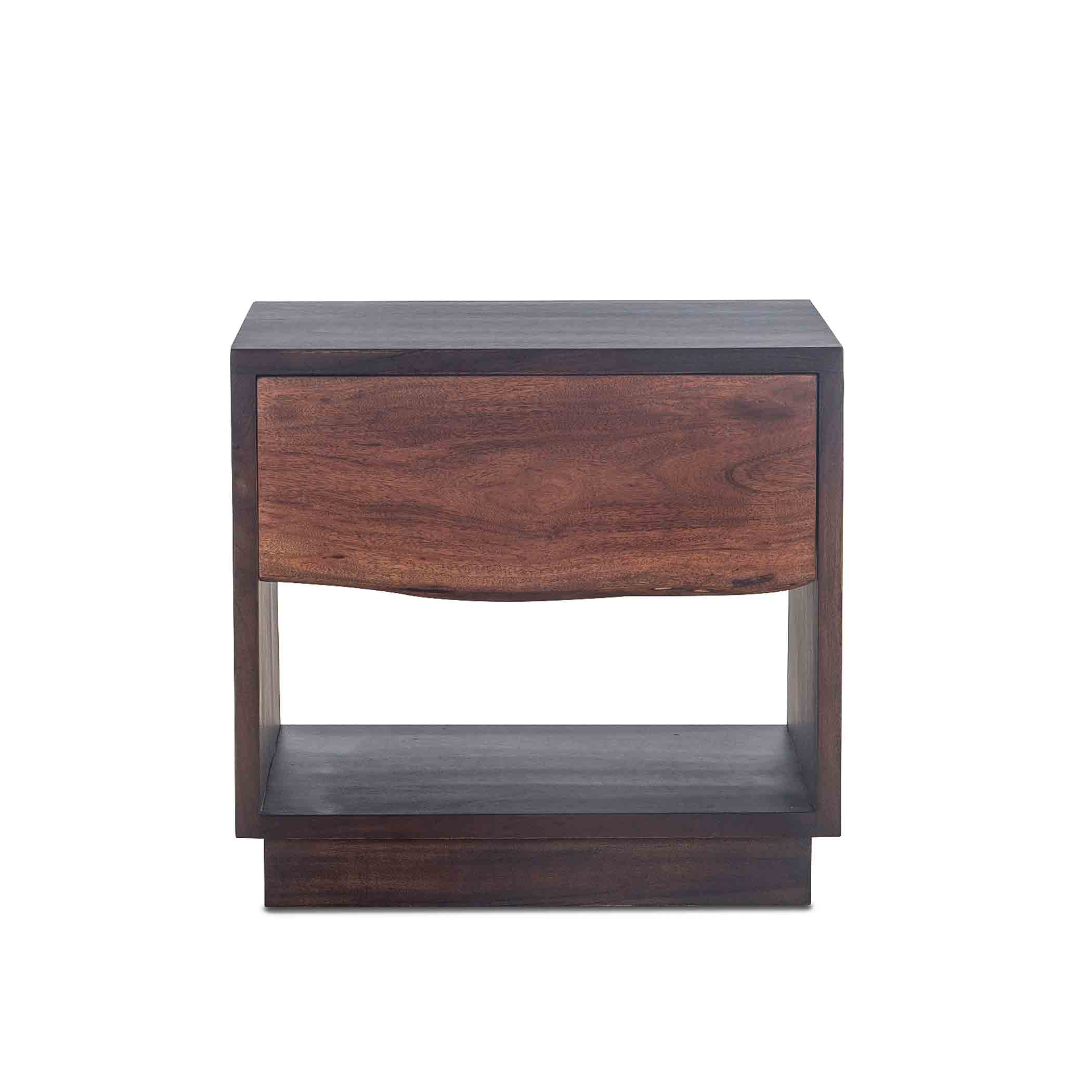 24" Raw Walnut Wood Nightstand