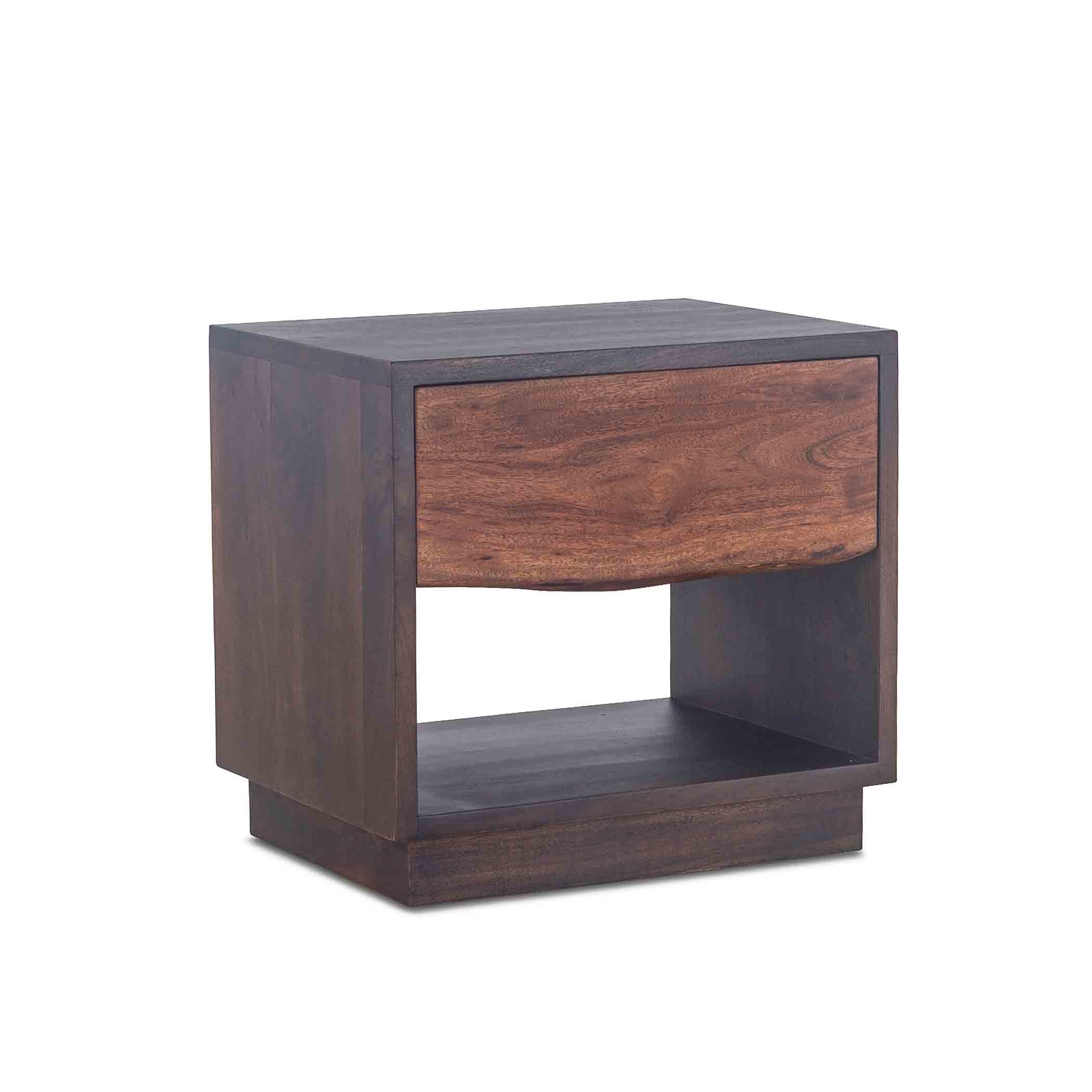 24" Raw Walnut Wood Nightstand