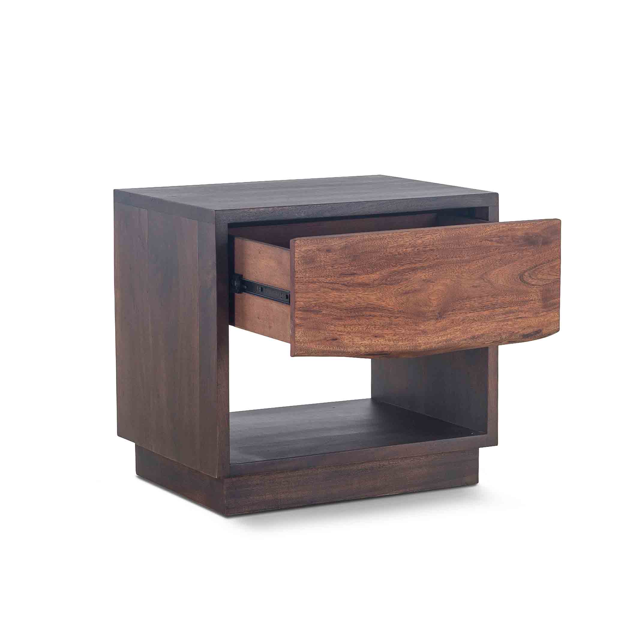24" Raw Walnut Wood Nightstand