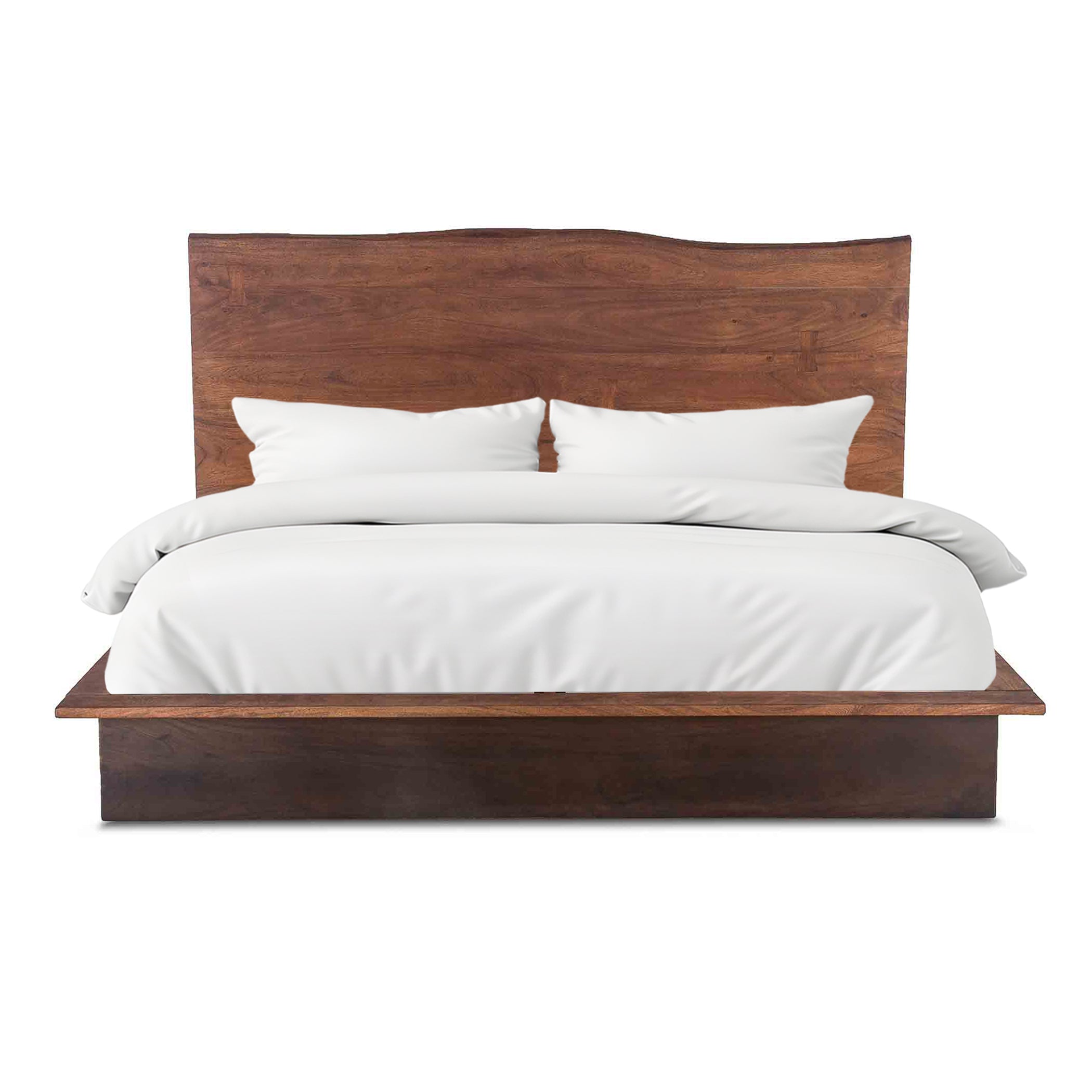 91" Raw Walnut and Ebony King Size Bed