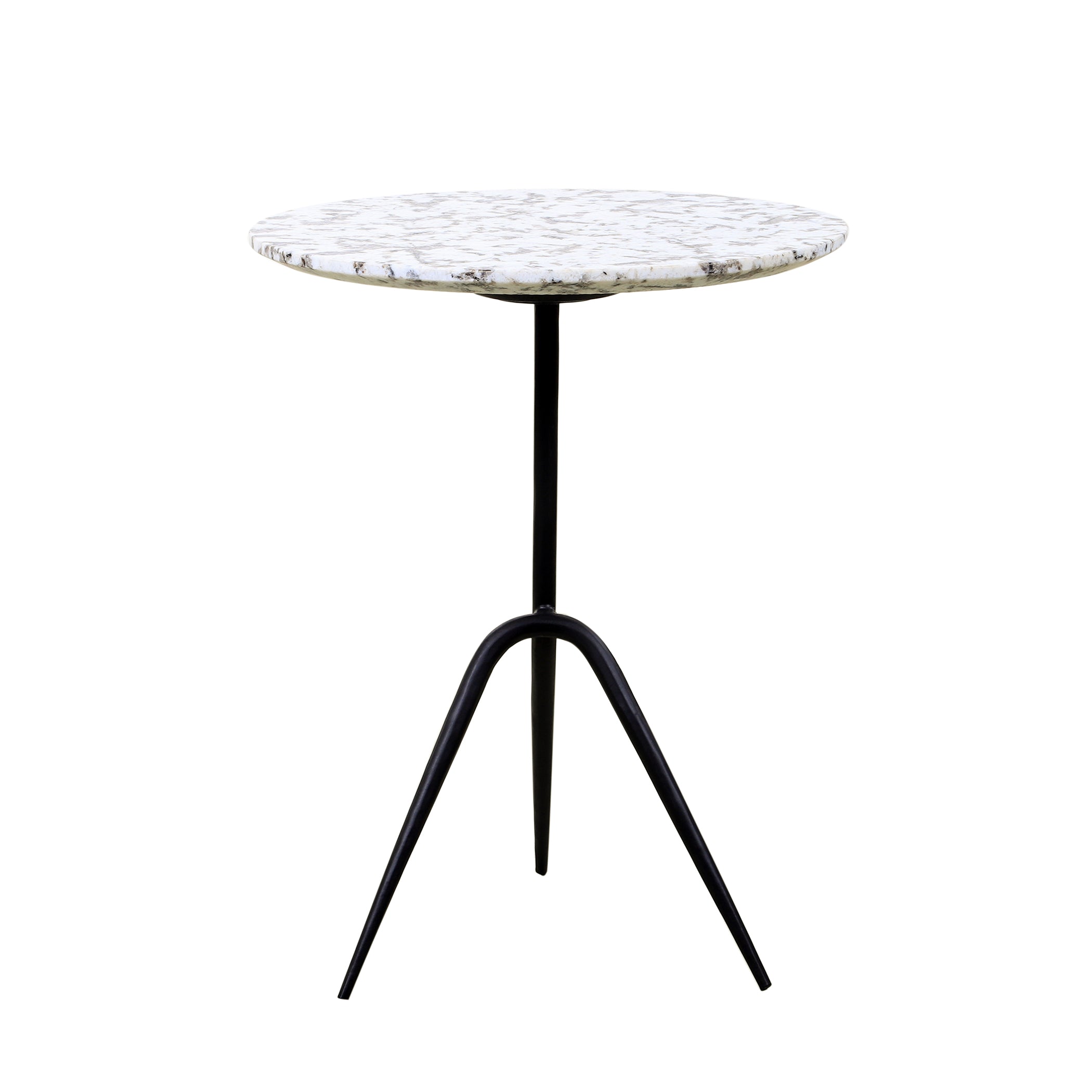 18" Alaska White Marble Accent Table