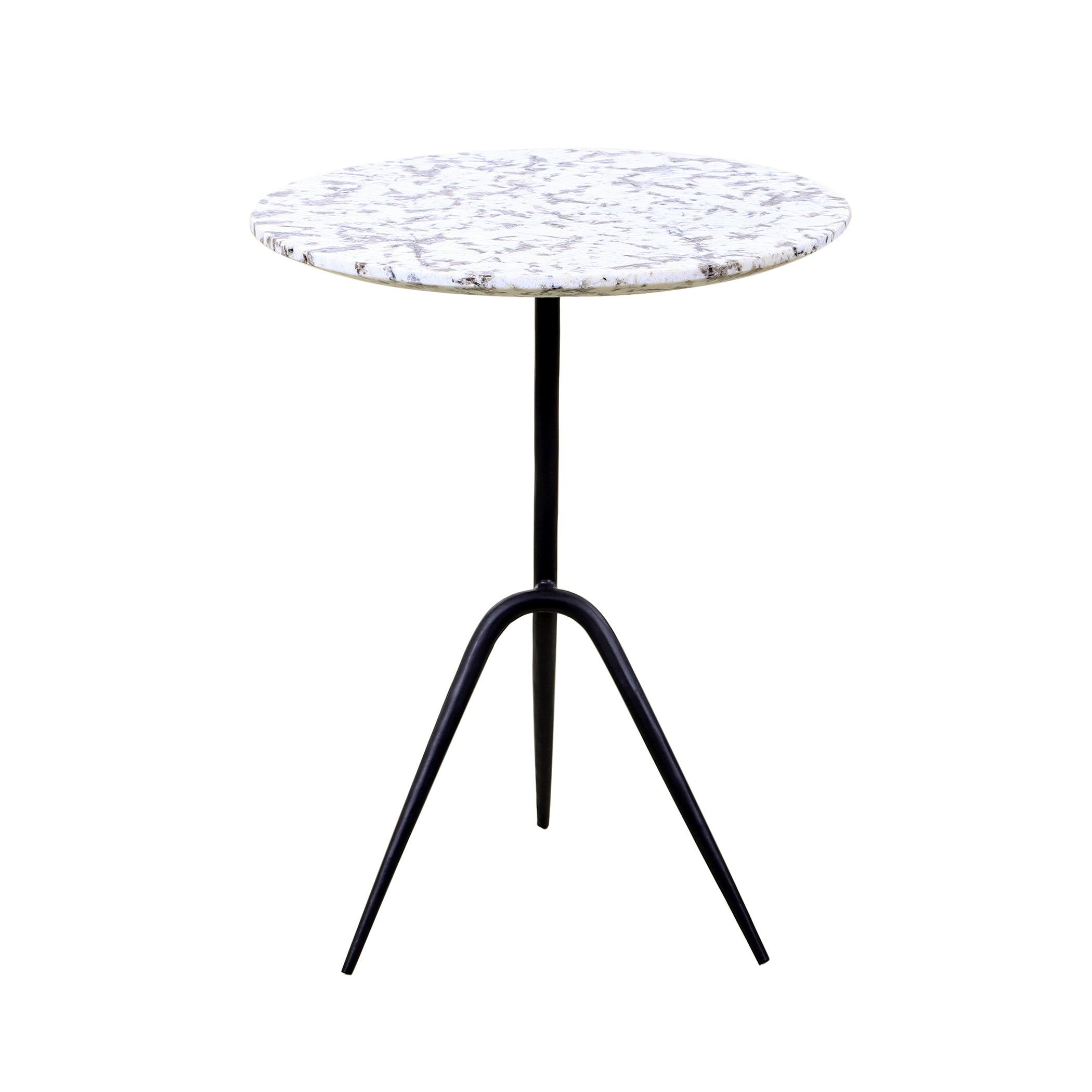 18" Alaska White Marble Accent Table