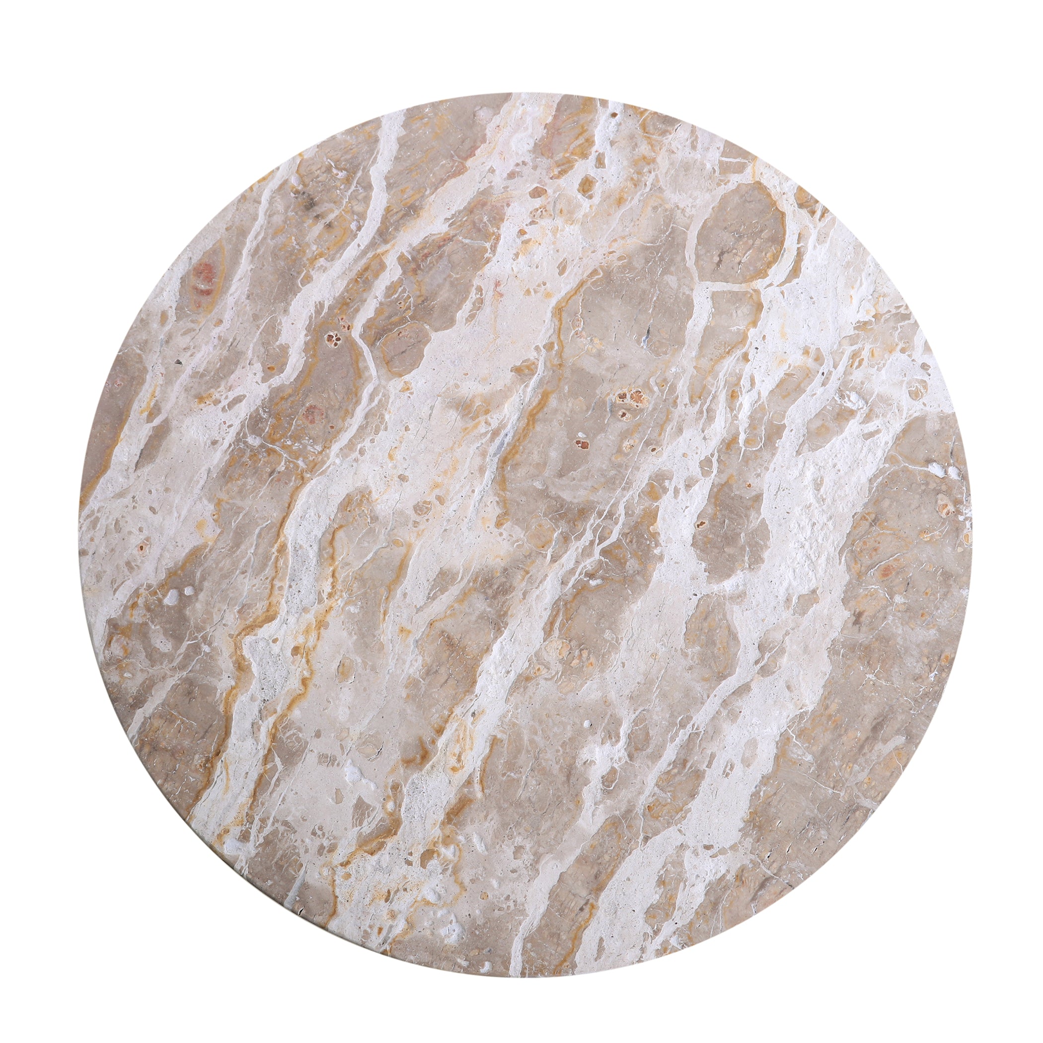 18" Capri Beige Marble Accent Table