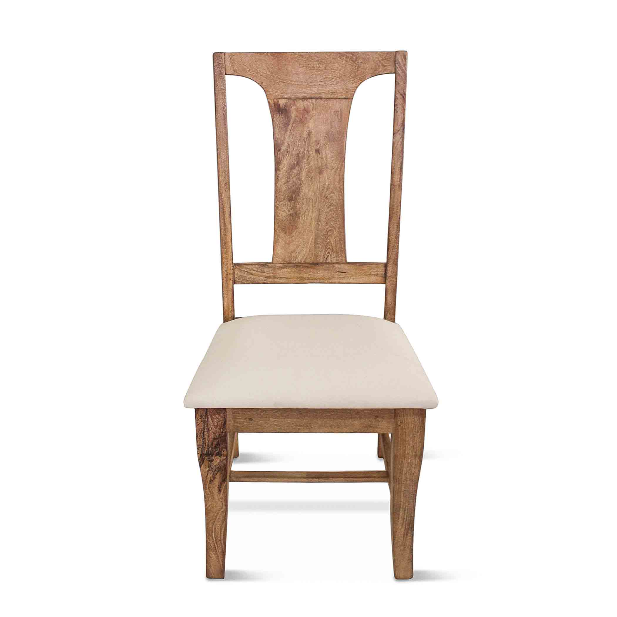 19" Antique Oak Upholstered Dining Chair