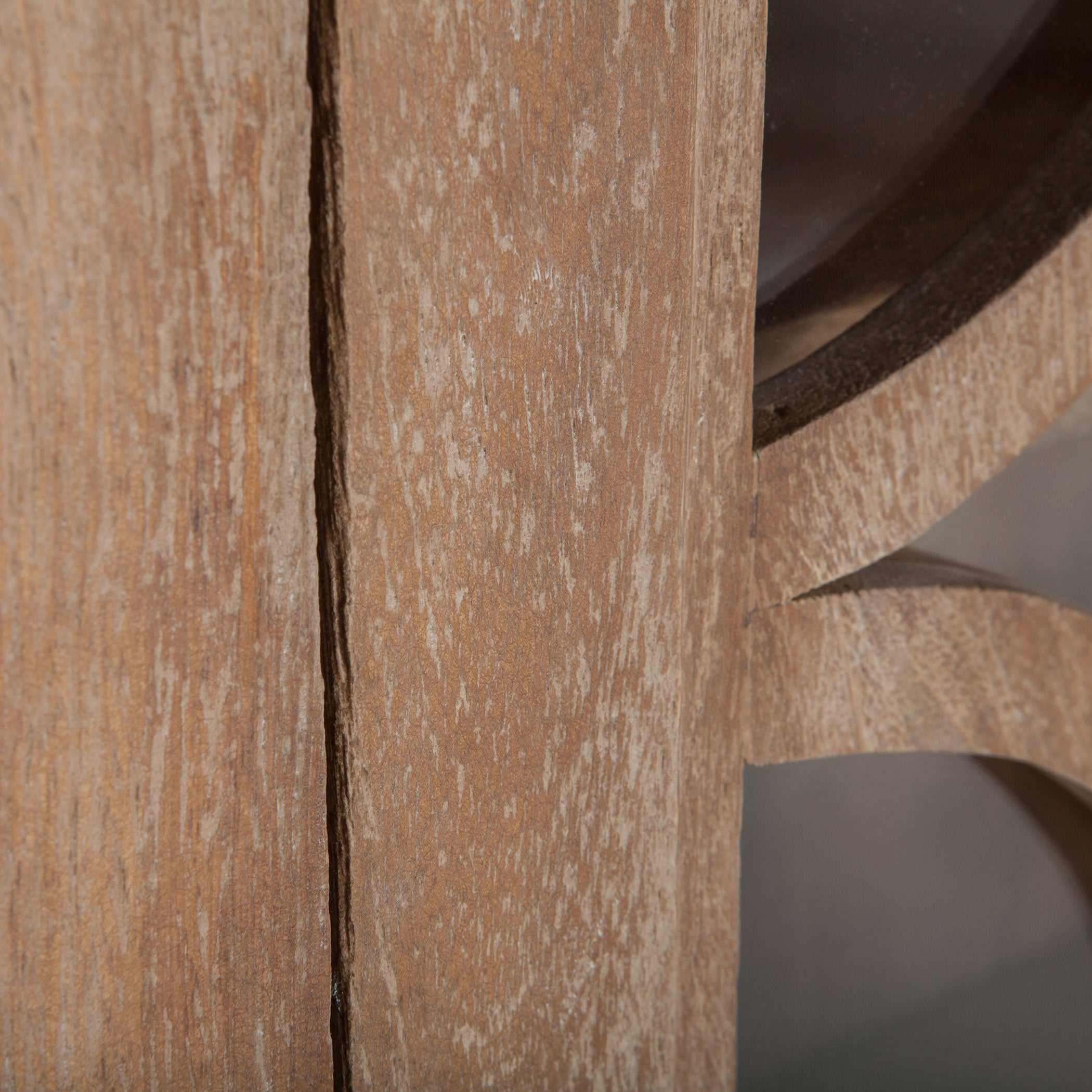 38" Antique Oak Tall Glass Cabinet