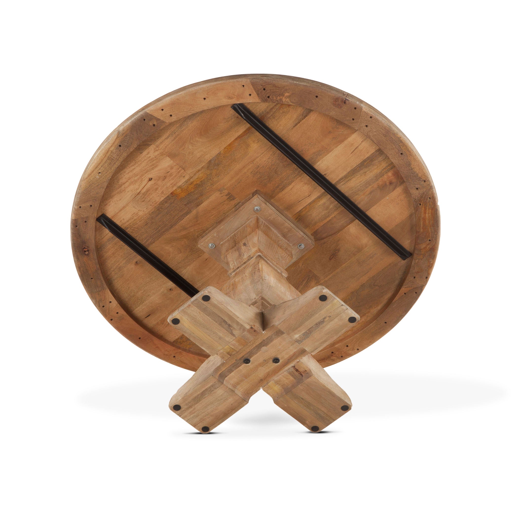 54" Antique Oak Round Dining Table