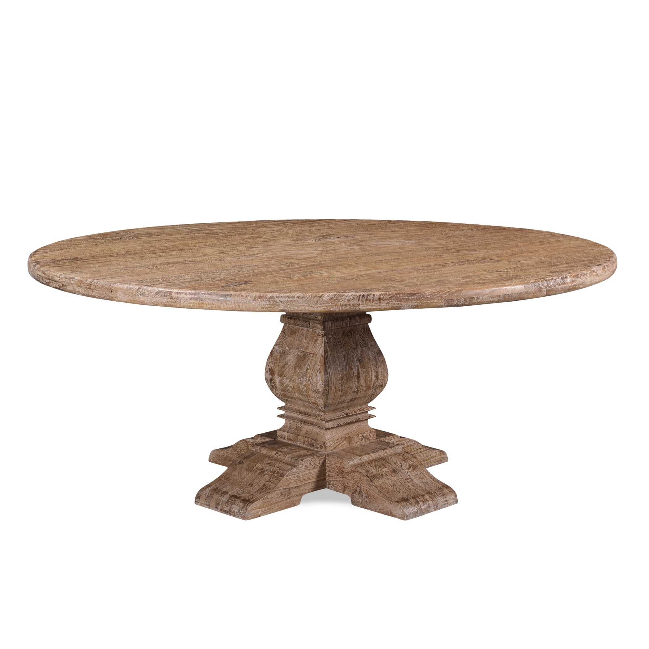 72" Antique Oak Round Dining Table