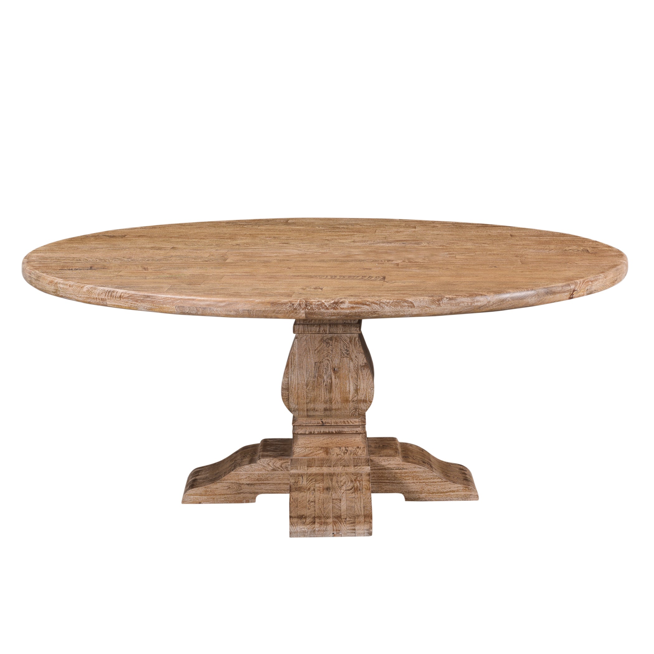 72" Antique Oak Round Dining Table
